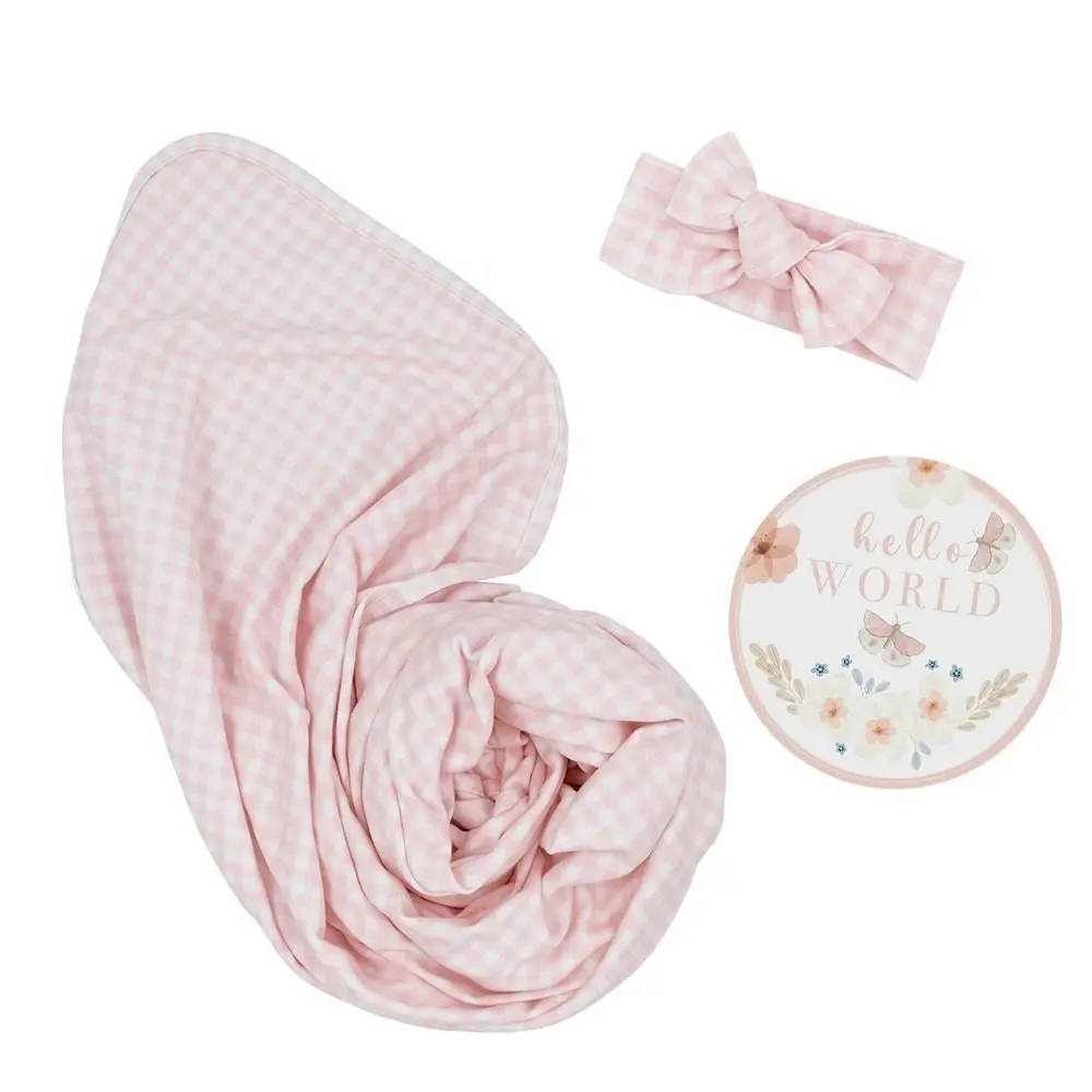 Living Textiles | Hello World Gift Set - Pink Gingham