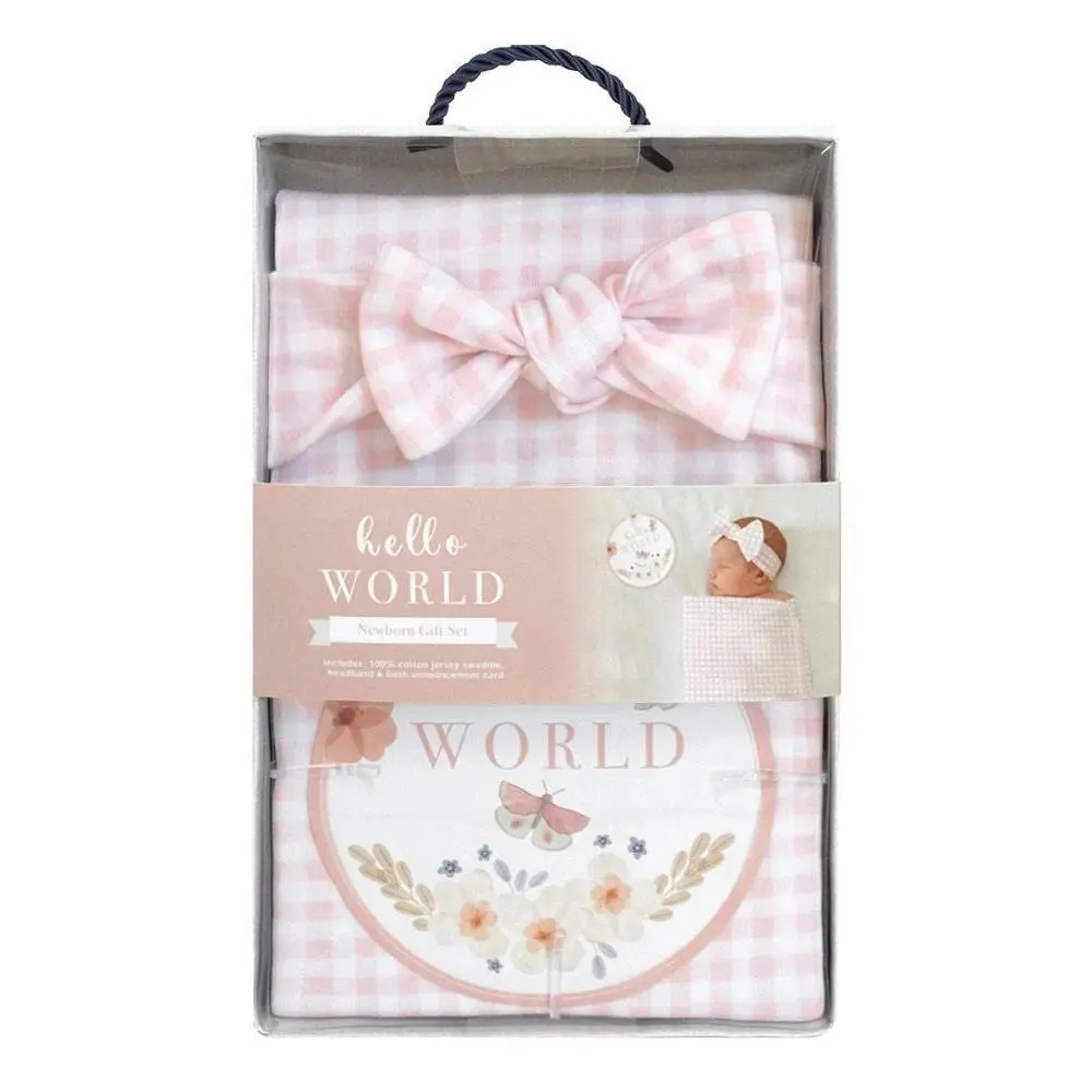 Living Textiles | Hello World Gift Set - Pink Gingham