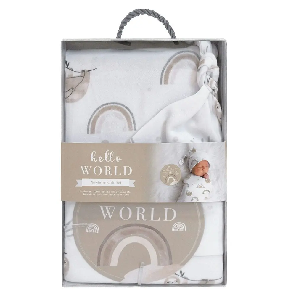 Living Textiles | Hello World Gift Set - Happy Sloth