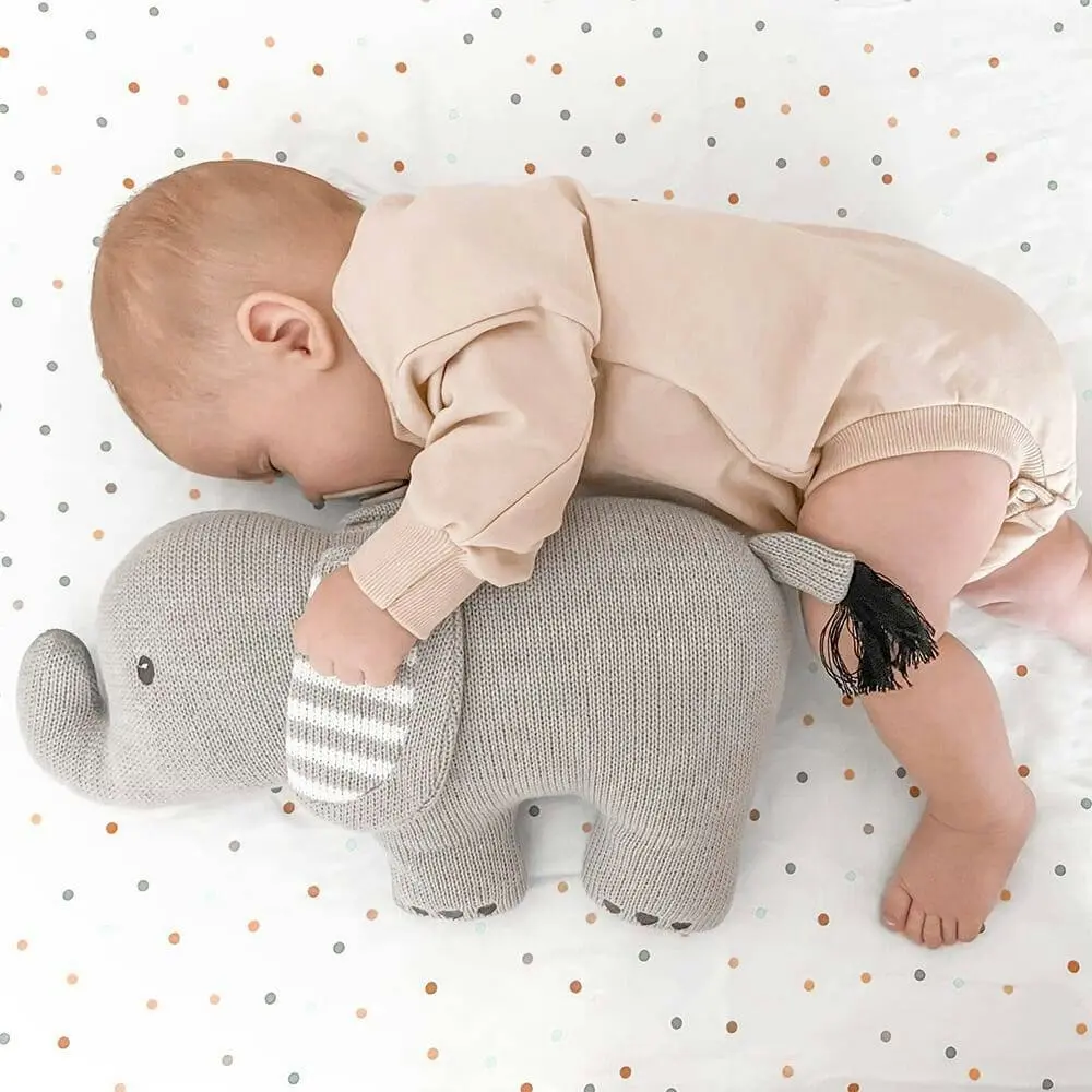 Lolli Living | 100% Cotton knit cushion - Elephant