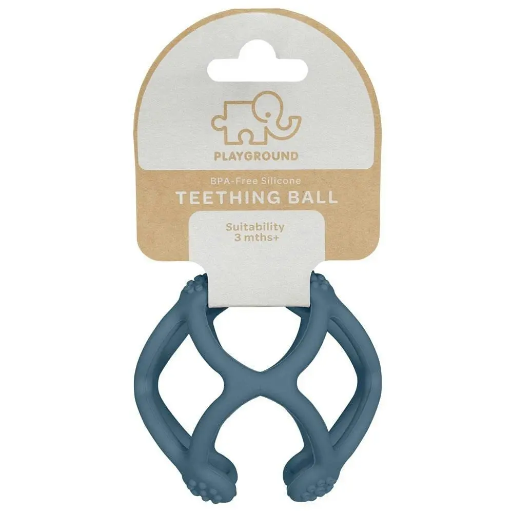 Playground by Living Textiles | Silicone Teething Ball -Steel Blue