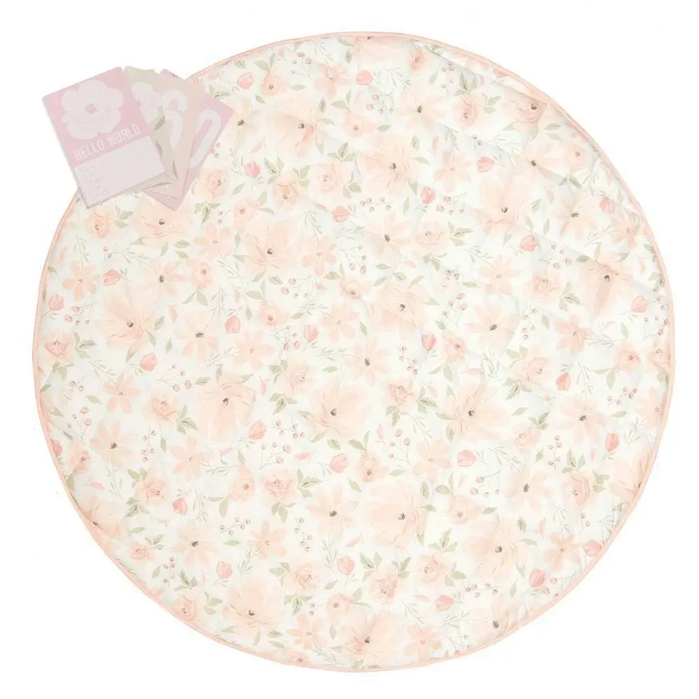 Lolli Living | Round Play Mat with Milestone Cards - Meadow