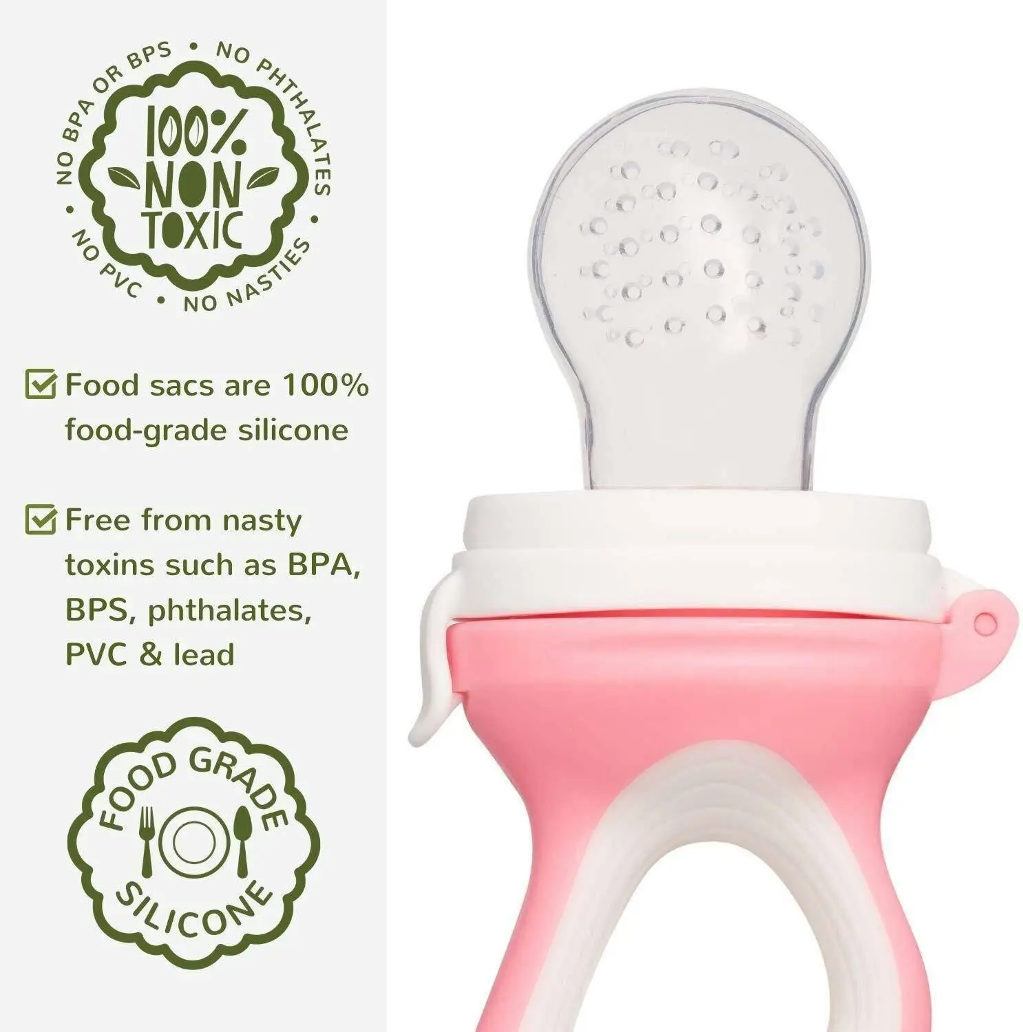 Peekabee | Food Feeder [2-PACK] with bonus Finger Toothbrush