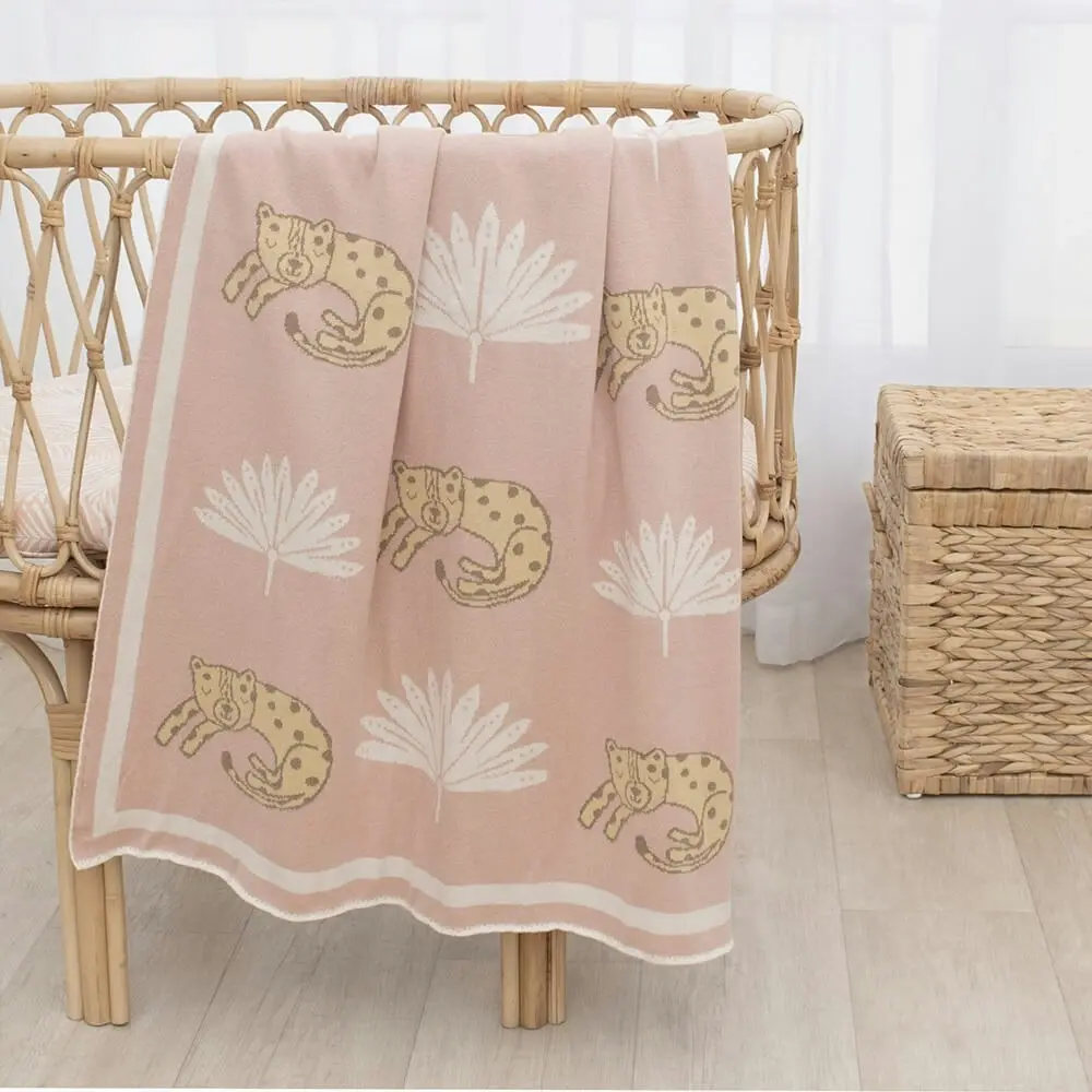 Lolli Living| 100% Cotton Knit Pram Blanket - Tropical Mia