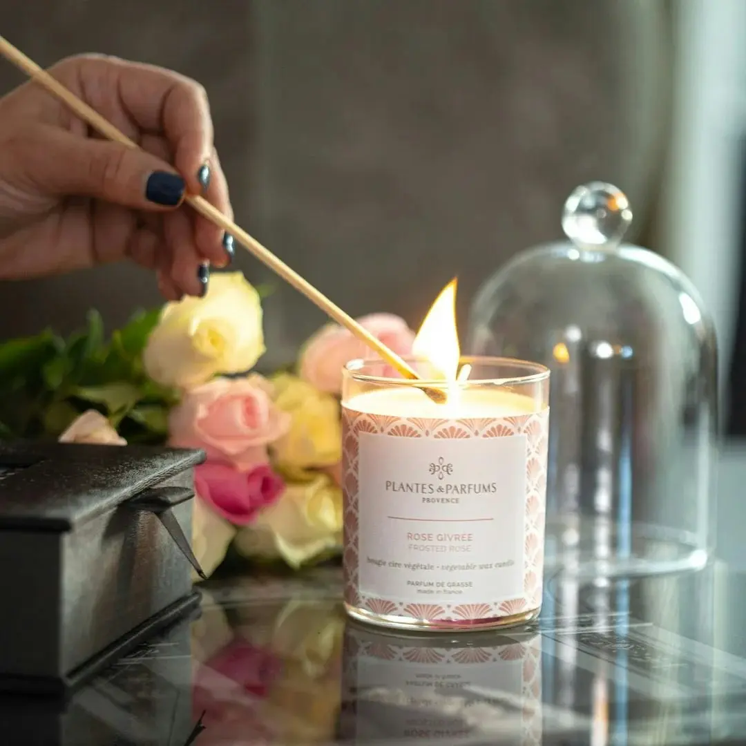 Plantes & Parfums | 75g Handcrafted Perfumed Candle - Frosted Rose