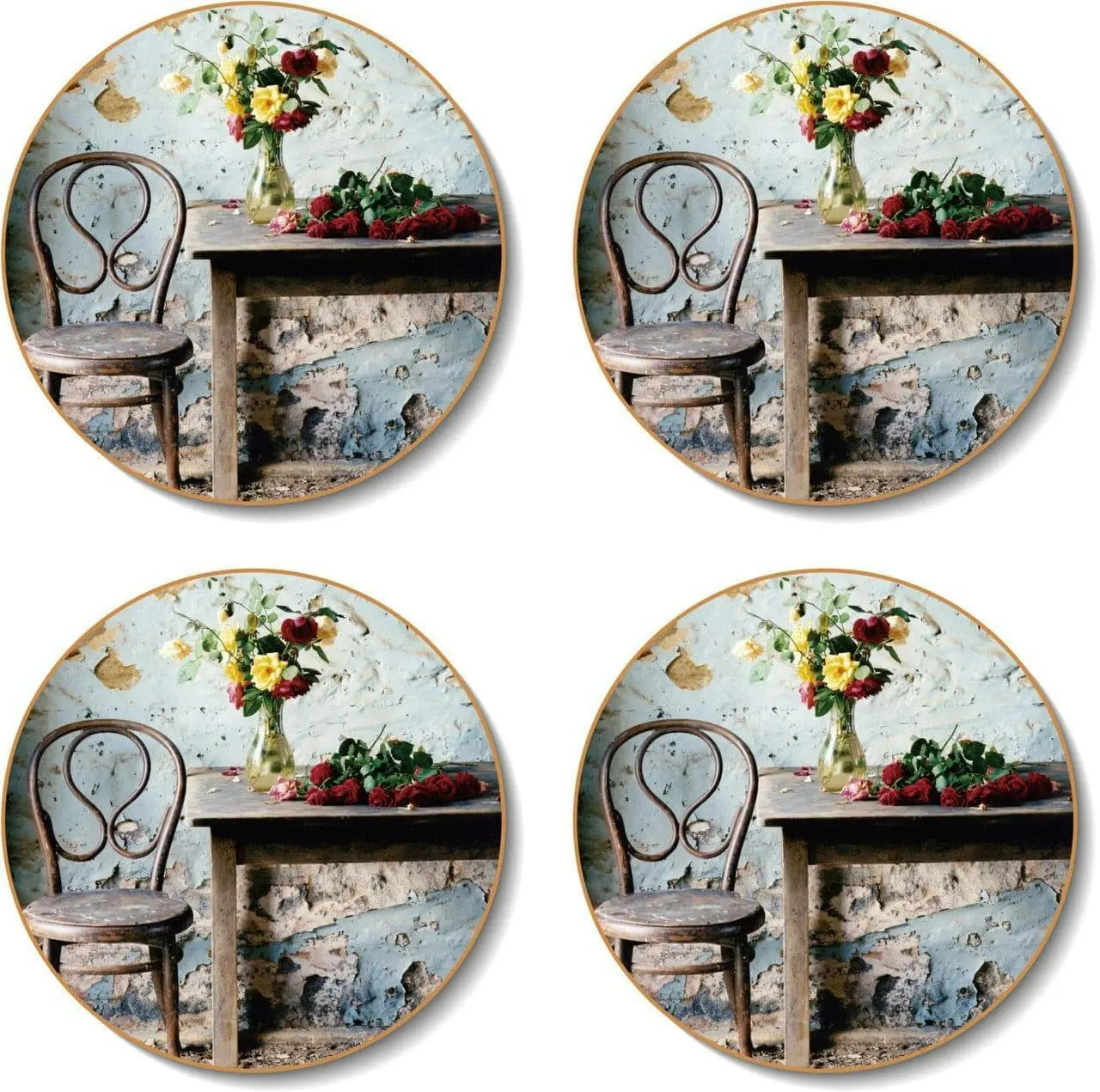 Cinnamon | Blue Room Round Coasters Set of 4