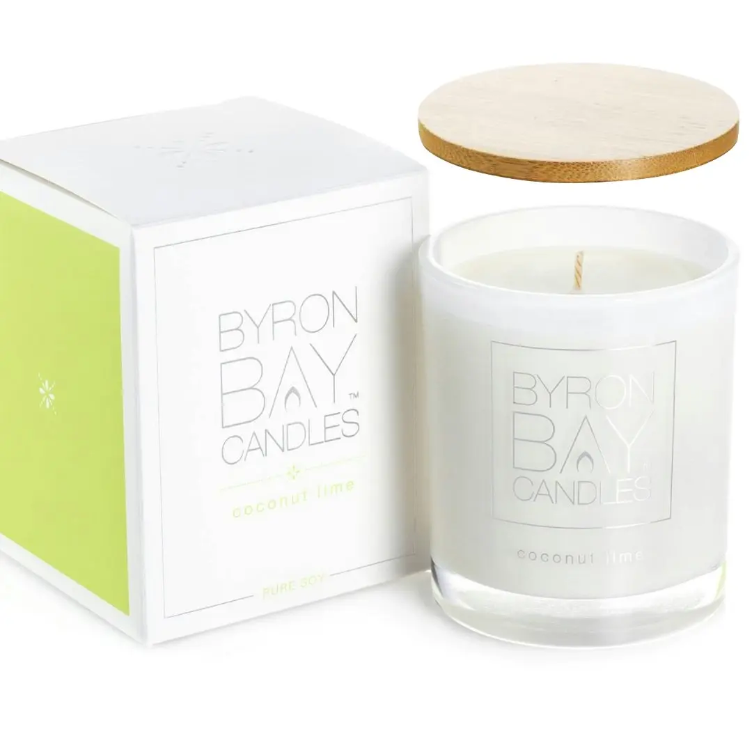 Byron Bay Candles | Scented Pure Soy Candle - 50 Hour Large - Coconut Lime