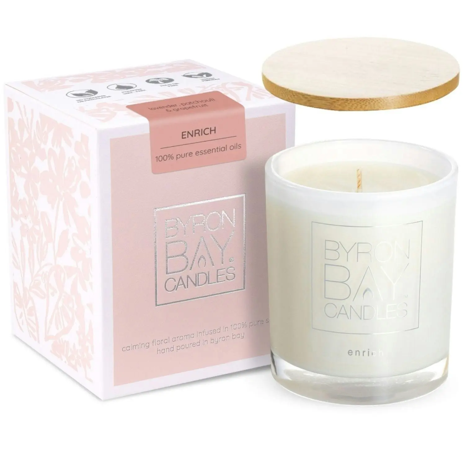 Byron Bay Candles | Scented Pure Soy Candle - 50 Hour Large -  Enrich