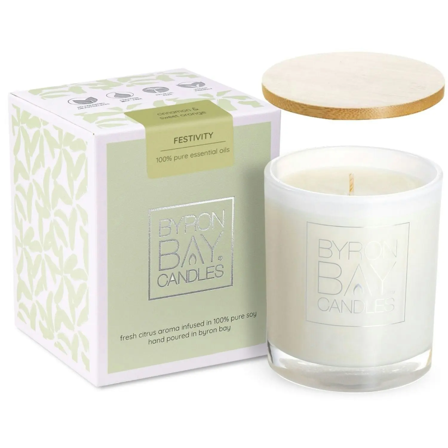 Byron Bay Candles | Scented Pure Soy Candle - 50 Hour Large - Festivity