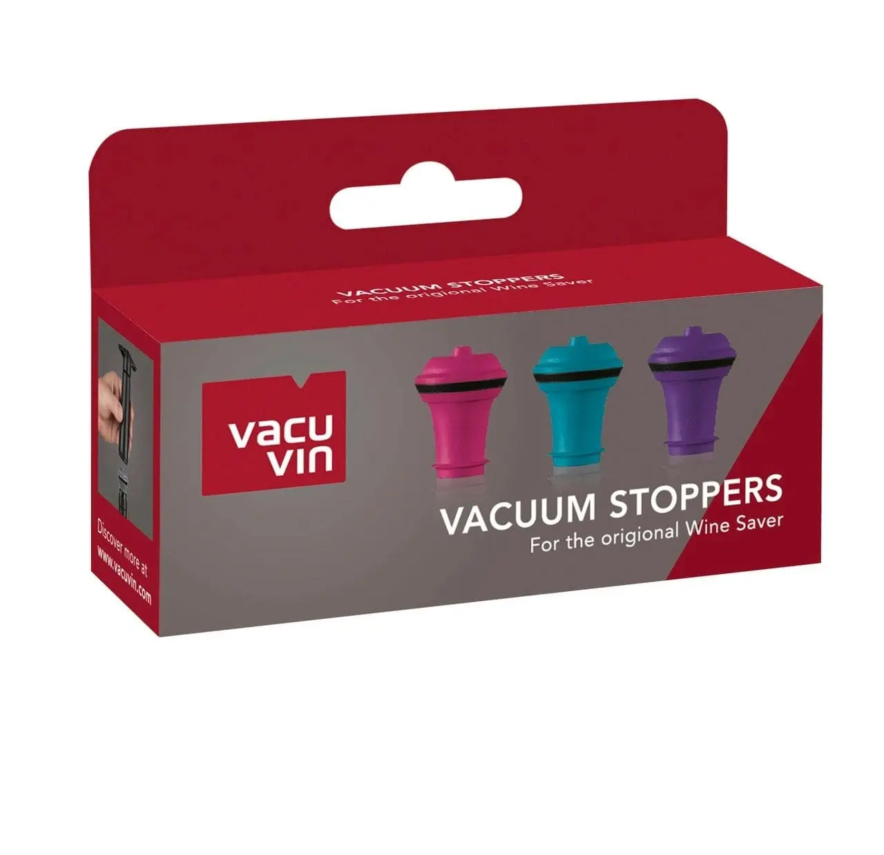 Vacu Vin | Vacuum Wine Stoppers Pink/Blue/Purple (Set of 3)