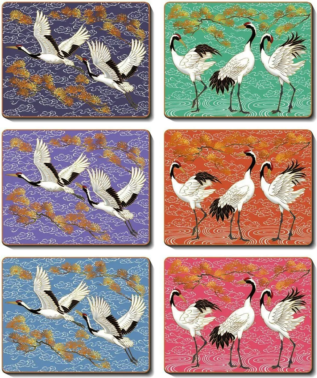 Cinnamon | Cranes Coasters Set of 6