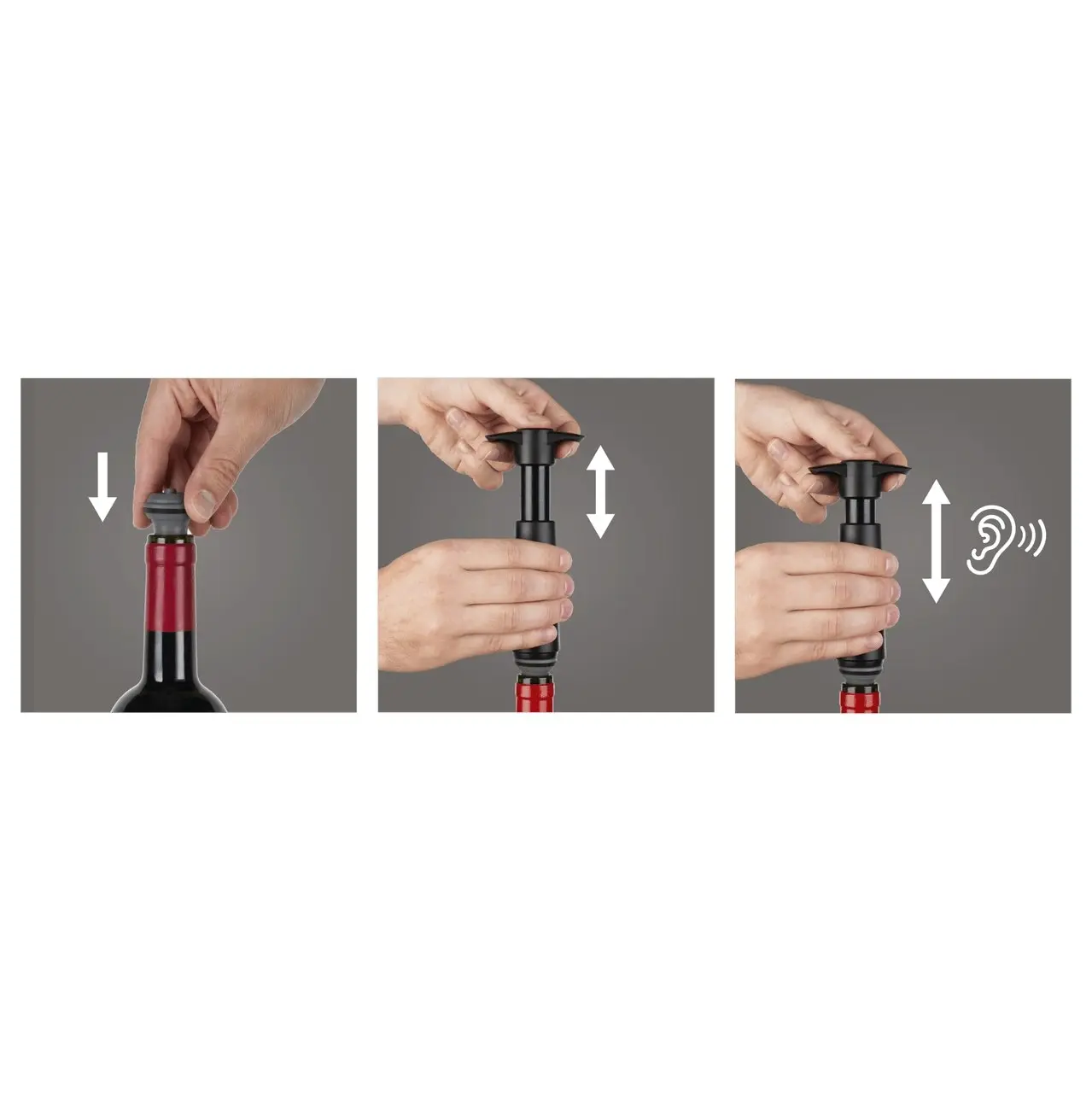 Vacu Vin | Wine Saver Pack Wine Saver Set(1 Pump, 2 Wine Stoppers) - Black