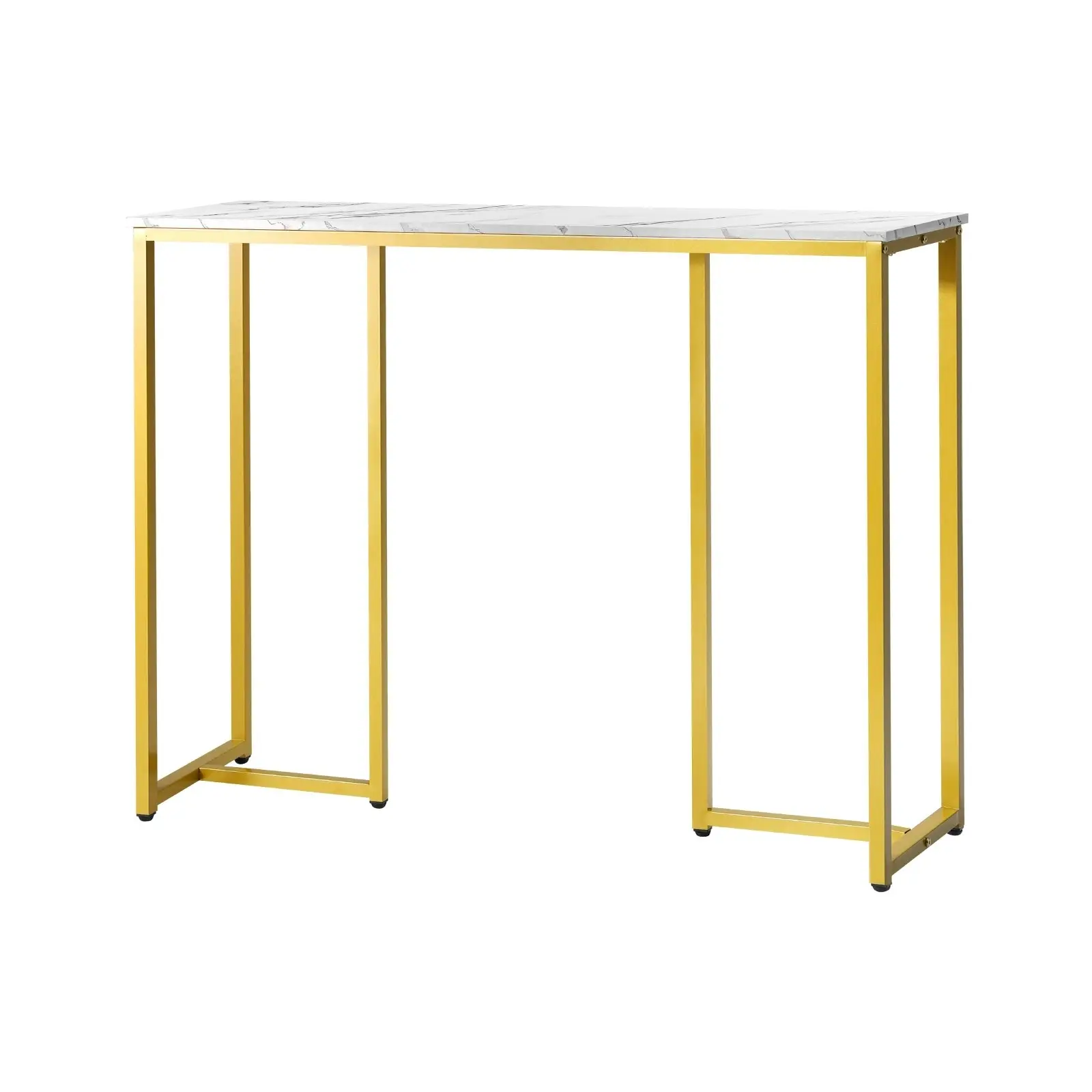 Oikiture Console Table Hallway Entry Side Tables Marble Effect Hall Display White&Gold