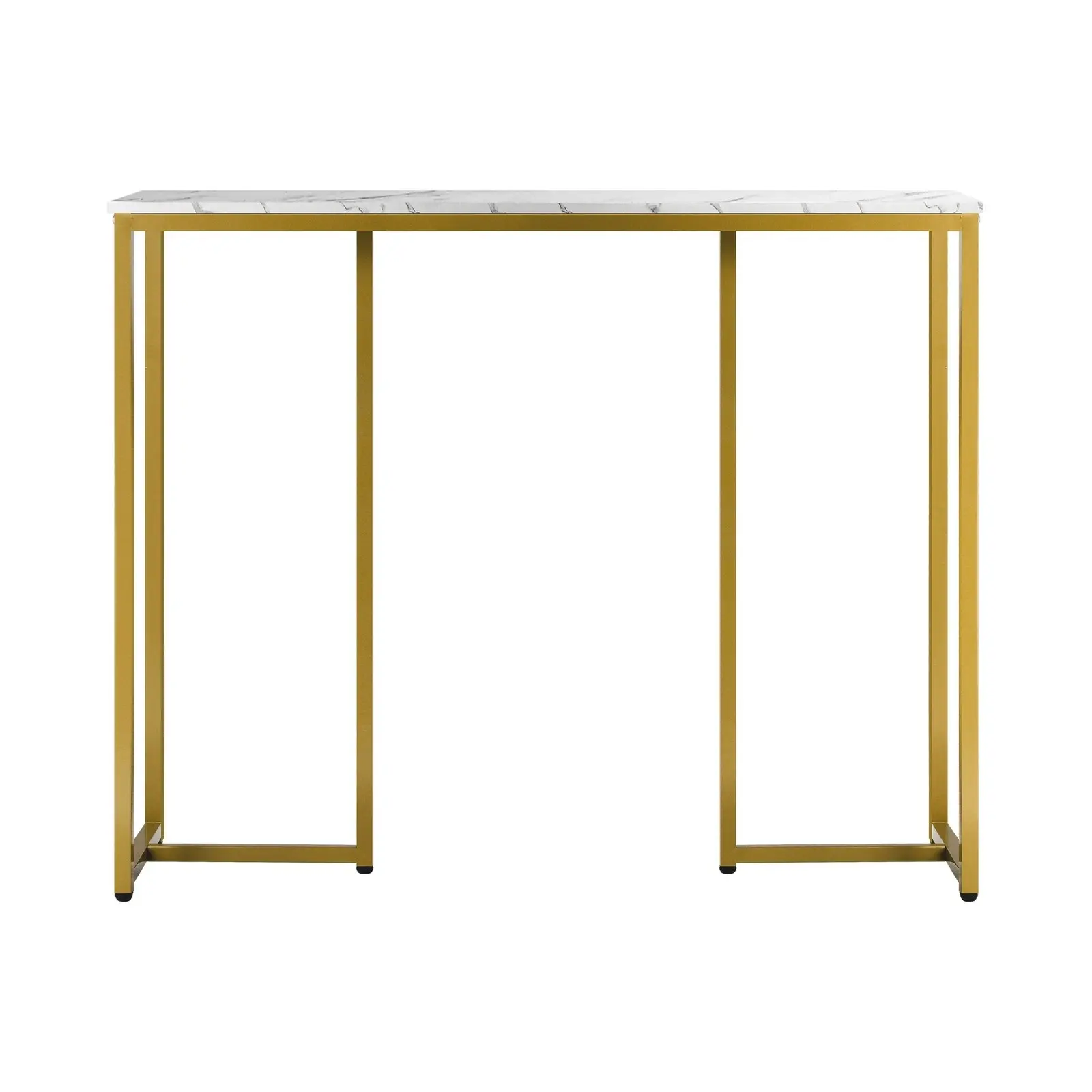 Oikiture Console Table Hallway Entry Side Tables Marble Effect Hall Display White&Gold