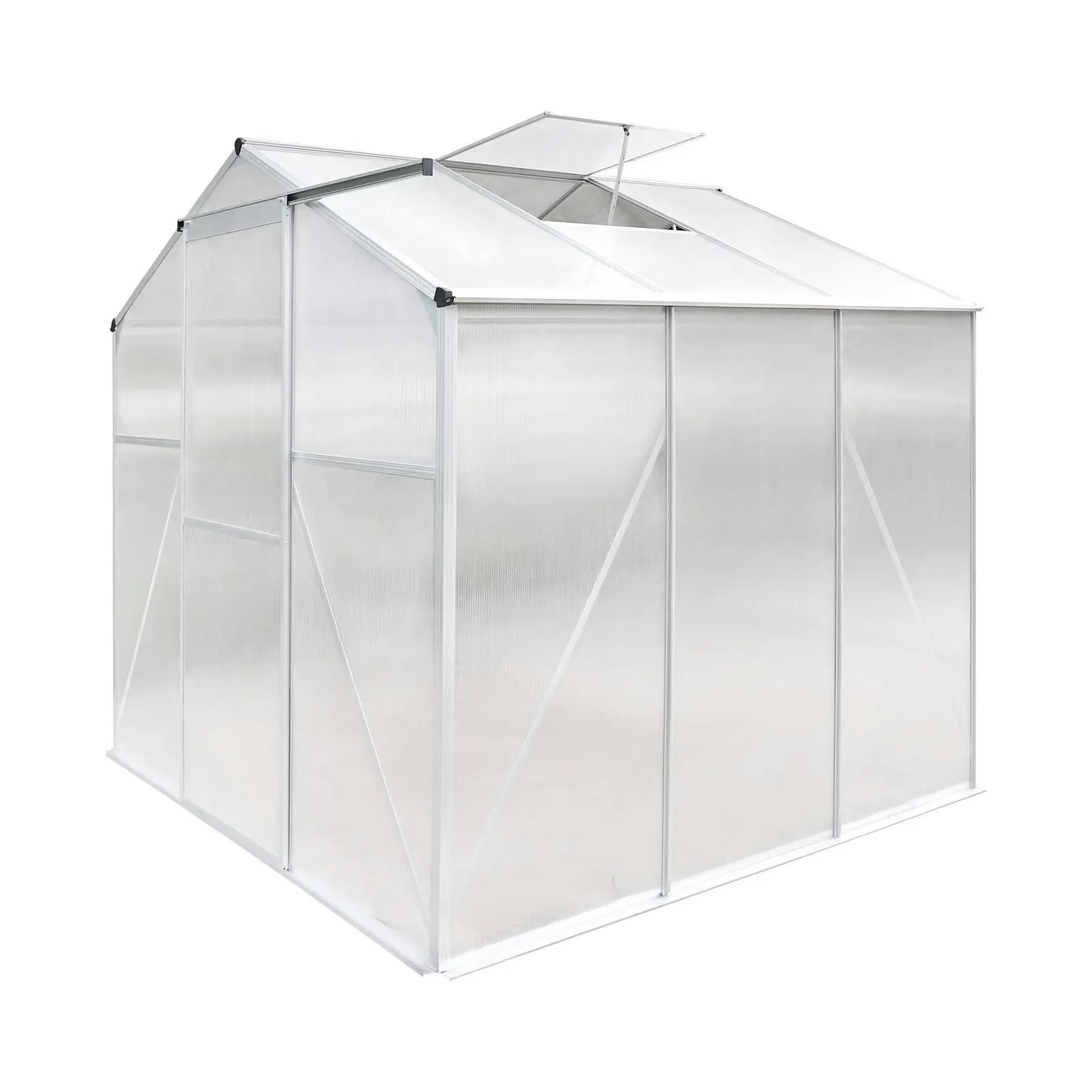 Livsip Greenhouse Aluminium Green House Garden Shed Polycarbonate Walk in 1.9x1.9M