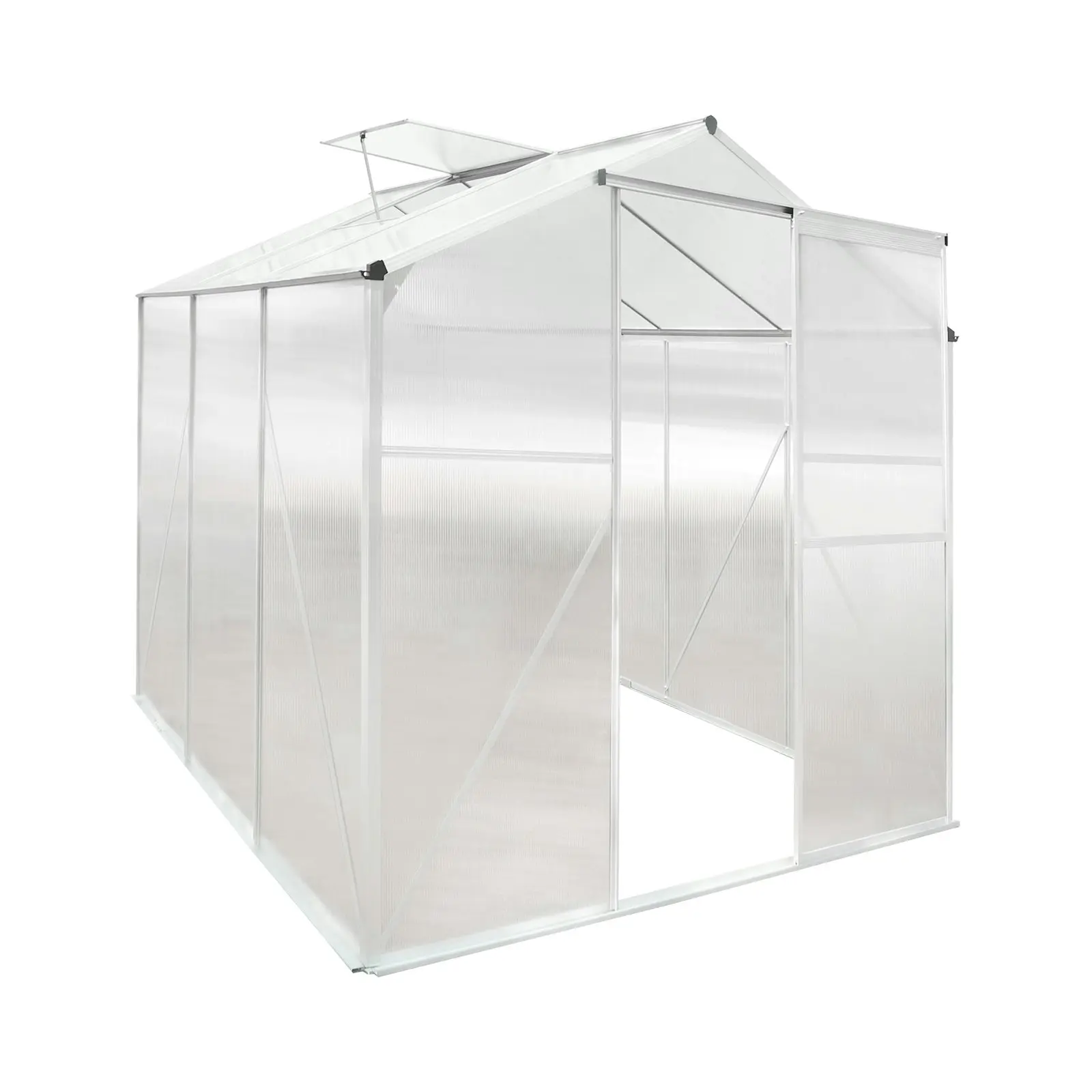 Livsip Greenhouse Aluminium Green House Garden Shed Polycarbonate Walk in 1.9x1.9M