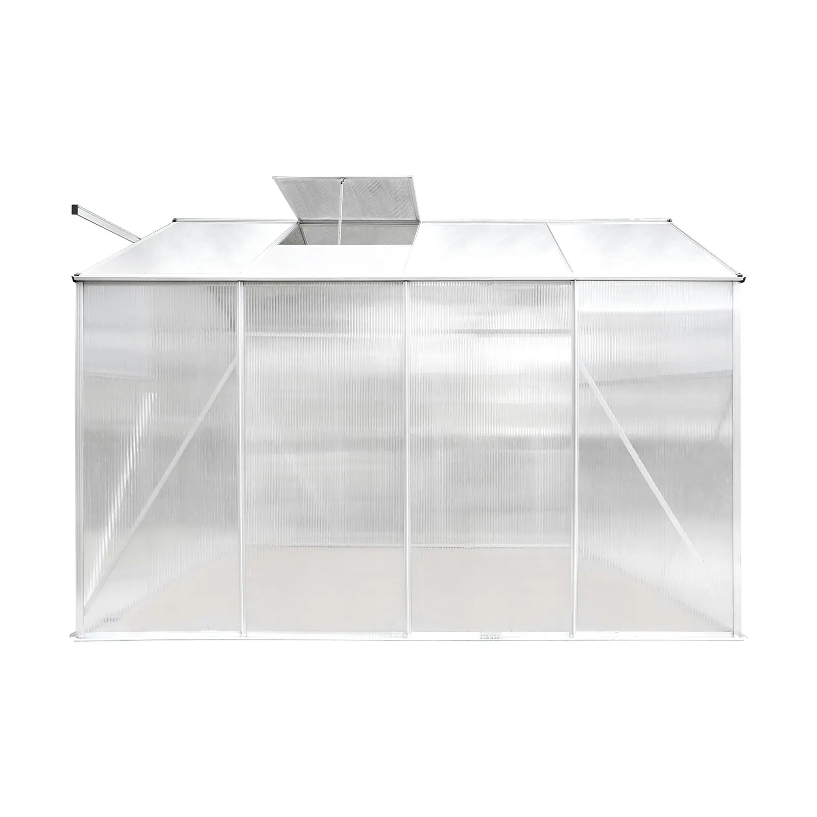 Livsip Greenhouse Aluminium Green House Garden Shed Polycarbonate Walk in 2.52x1.9M