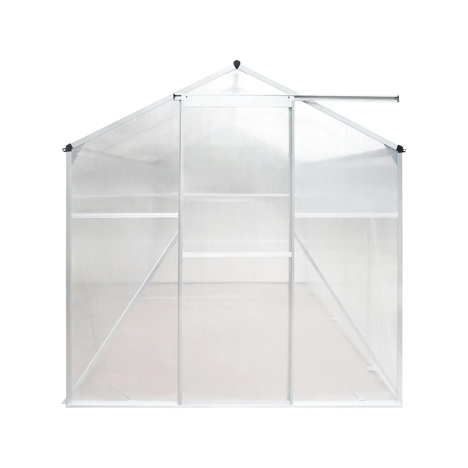 Livsip Greenhouse Aluminium Green House Garden Shed Polycarbonate Walk in 2.52x1.9M