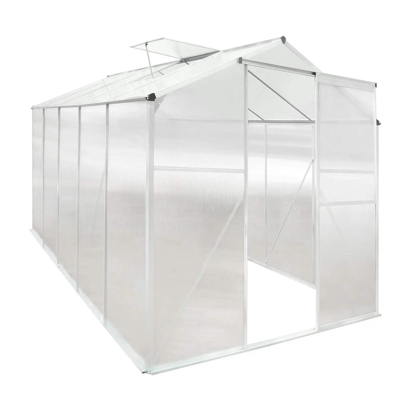 Livsip Greenhouse Aluminium Green House Garden Shed Polycarbonate Walk in 3.1x1.9M