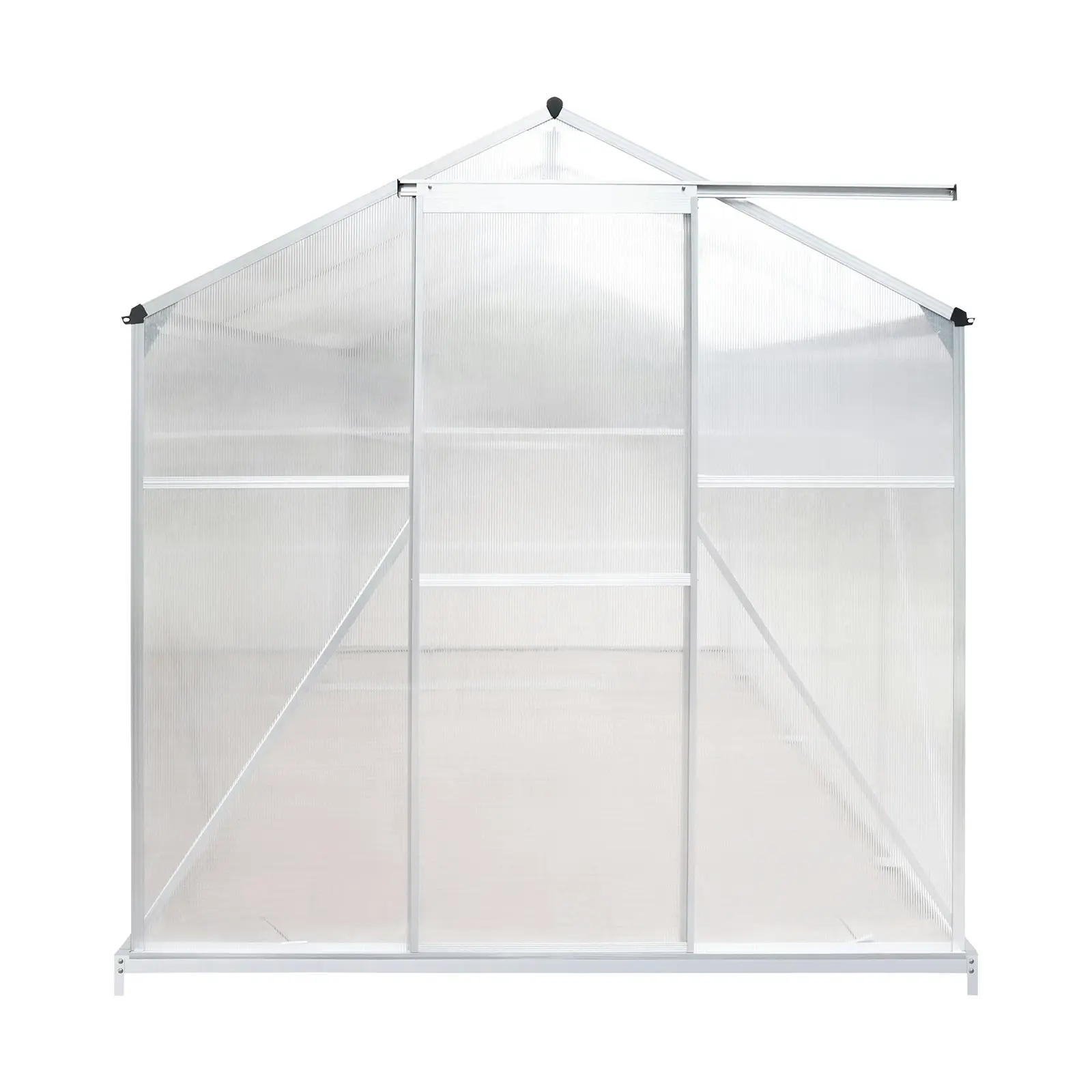 Livsip Greenhouse Aluminium Green House Garden Shed Base Polycarbonate Walk in 3.1x1.9M