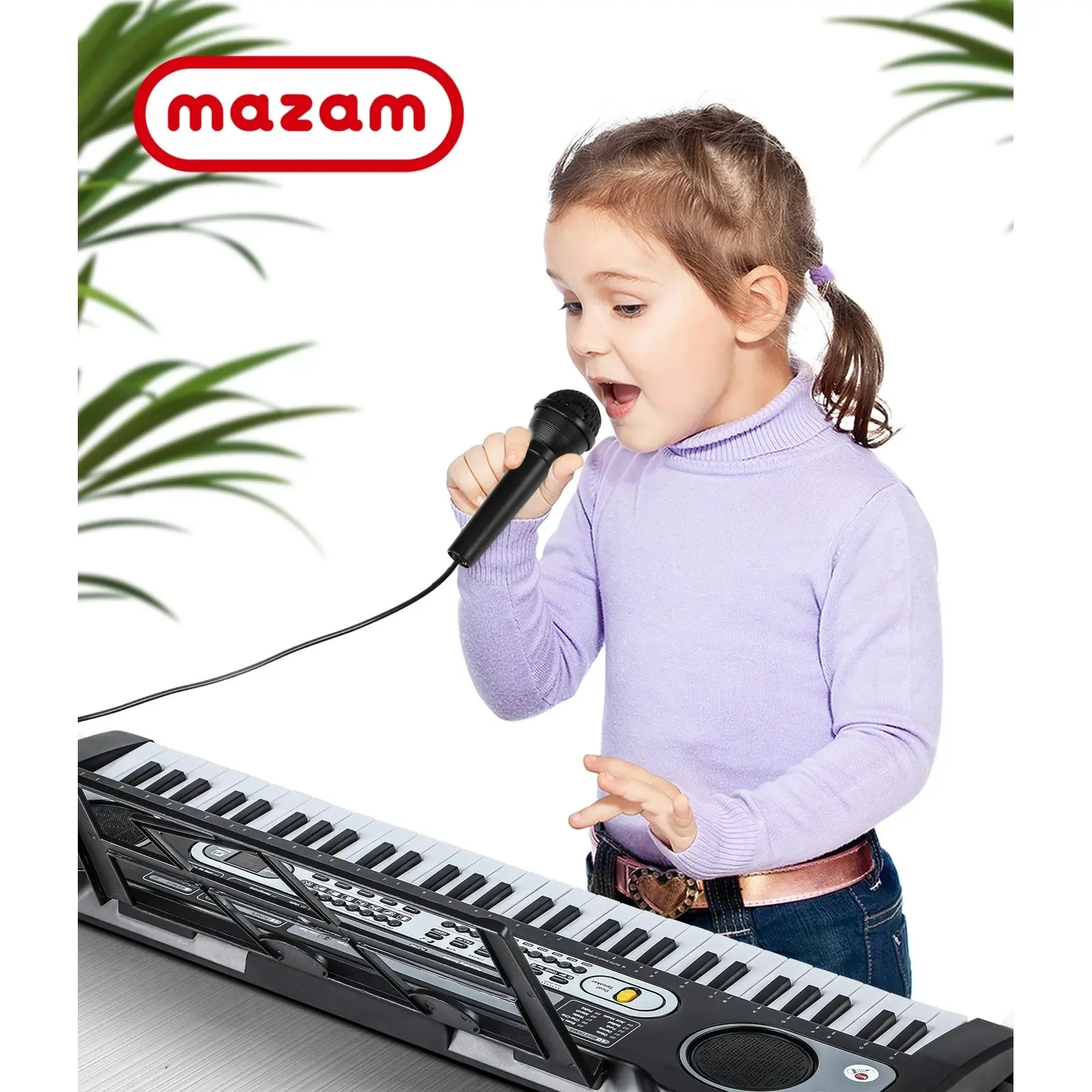 Mazam 61 Keys Piano Keyboard Electronic Musical Toy Gift w/ Microphone Holder