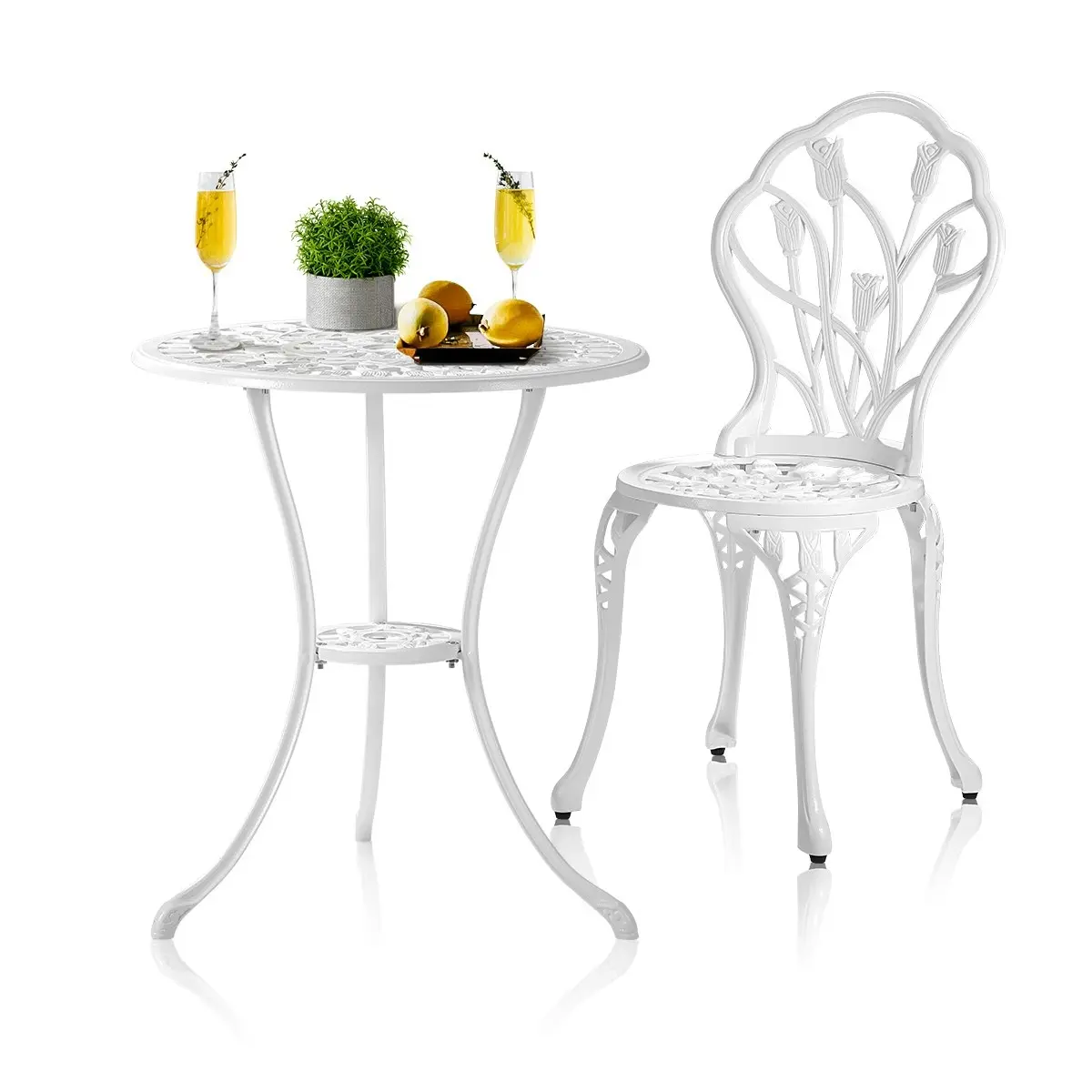 Livsip 3 Piece Outdoor Furniture Setting Chairs Table Bistro Patio Dining Set