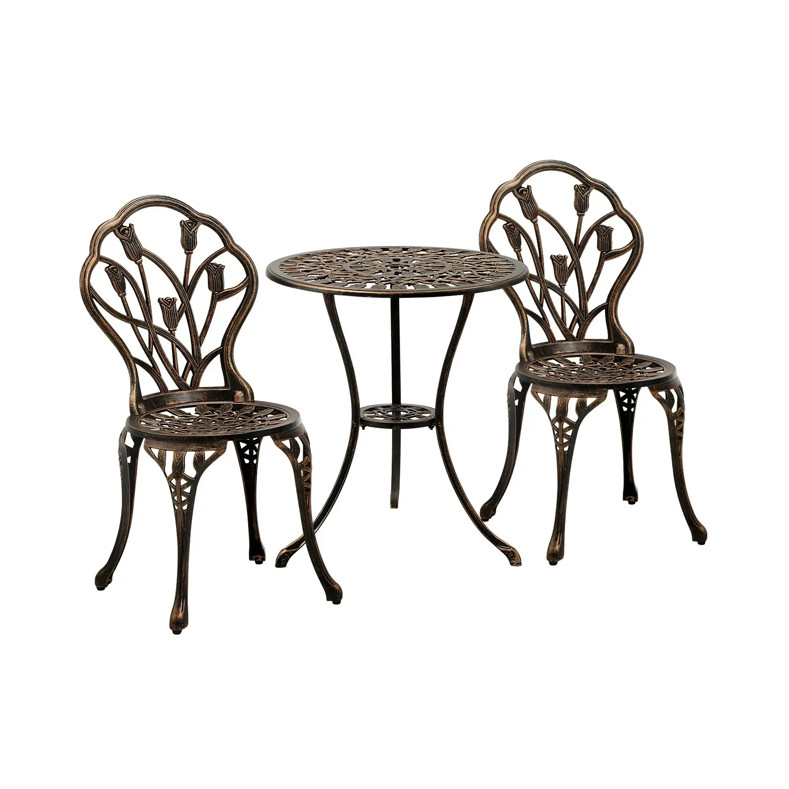 Livsip 3PCS Bistro Outdoor Setting Chairs Table Patio Dining Set Furniture