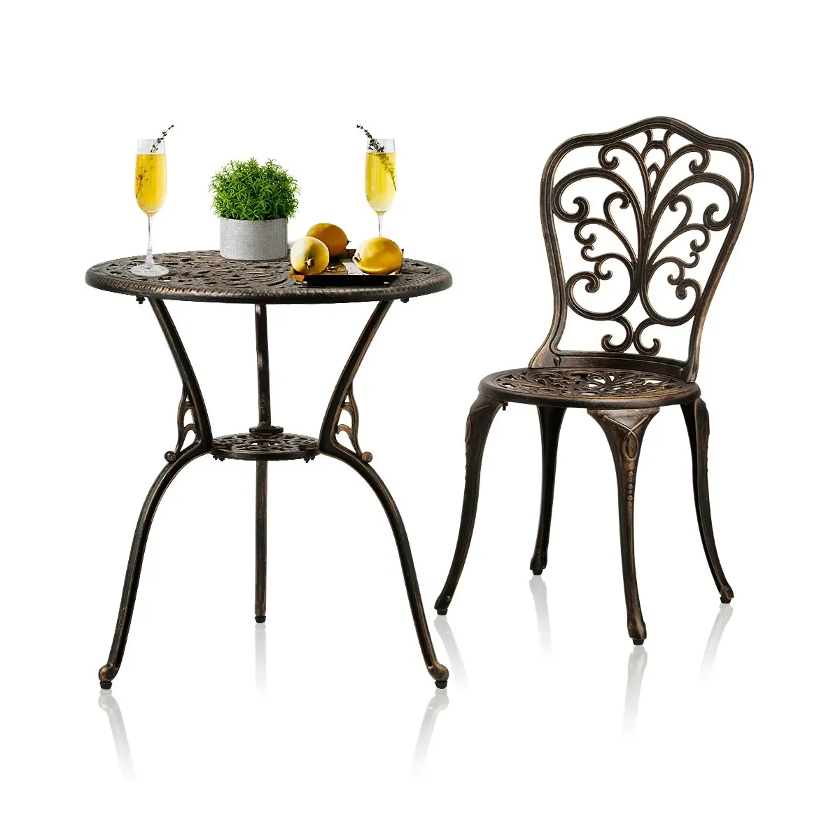 Livsip Bistro Furniture Setting 3 Piece Chairs Table Patio Indoor/Outdoor Set