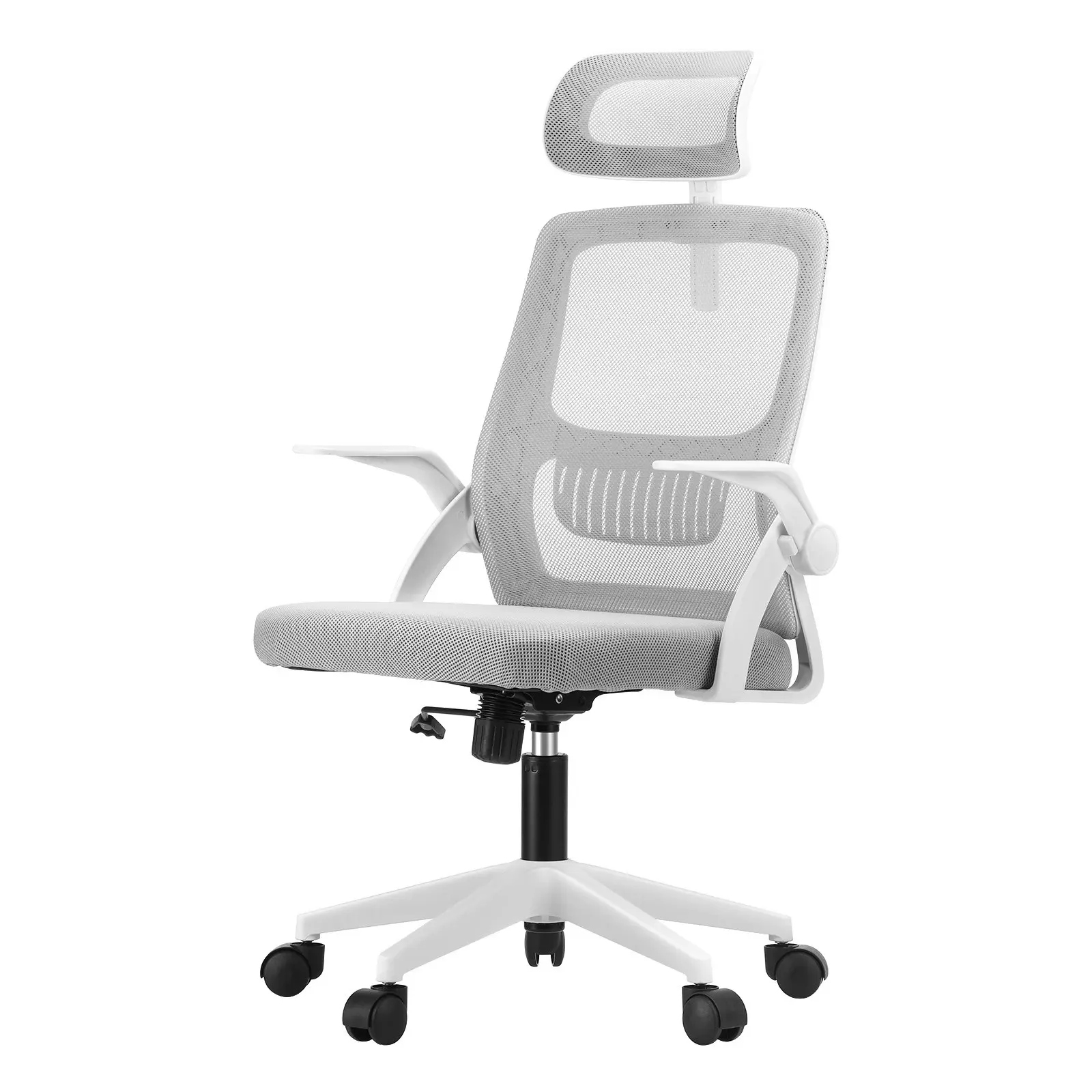 Oikiture Mesh Office Chair Executive Fabric Gaming Seat Racing Computer White