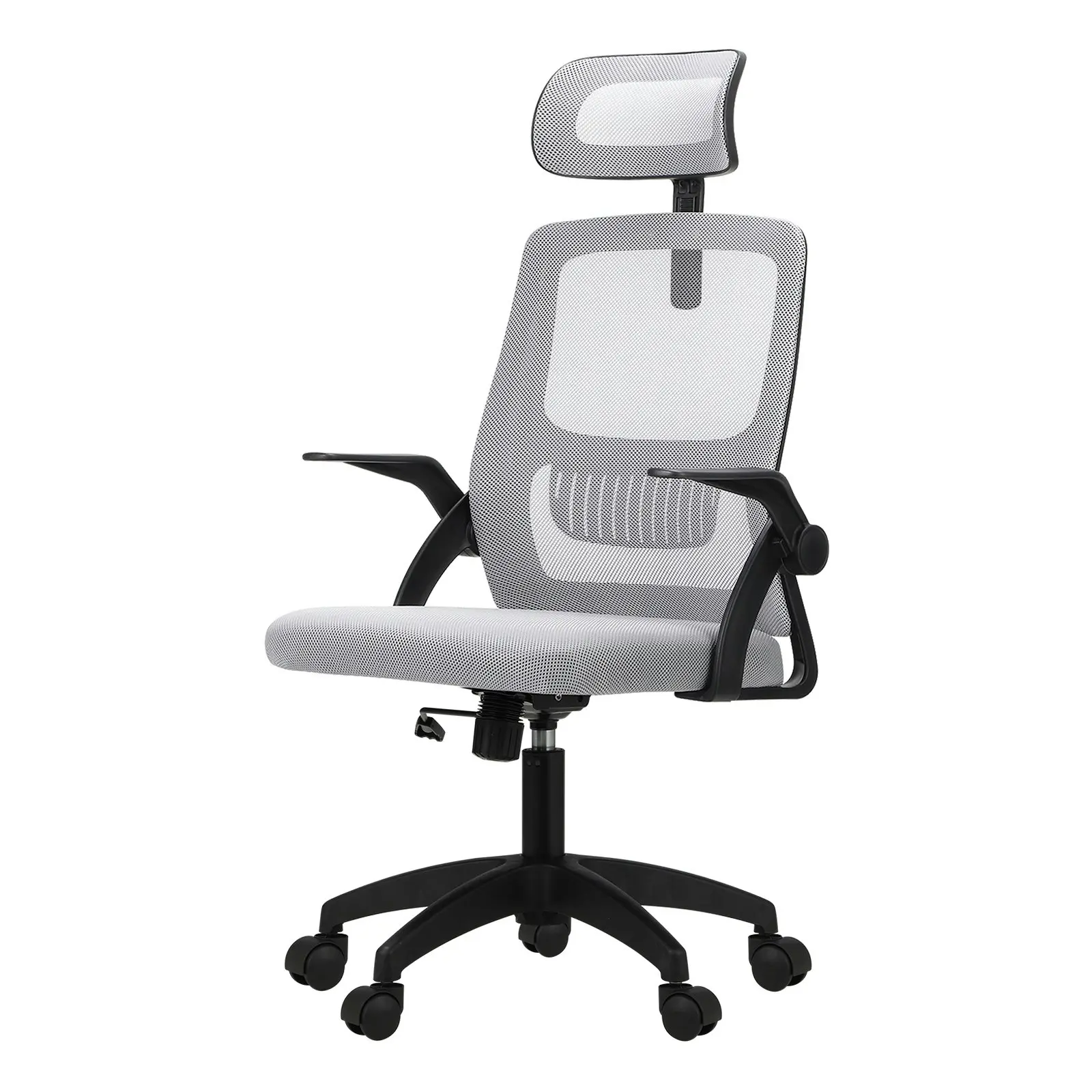 Oikiture Mesh Office Chair Executive Fabric Gaming Seat Racing Computer Black&Grey