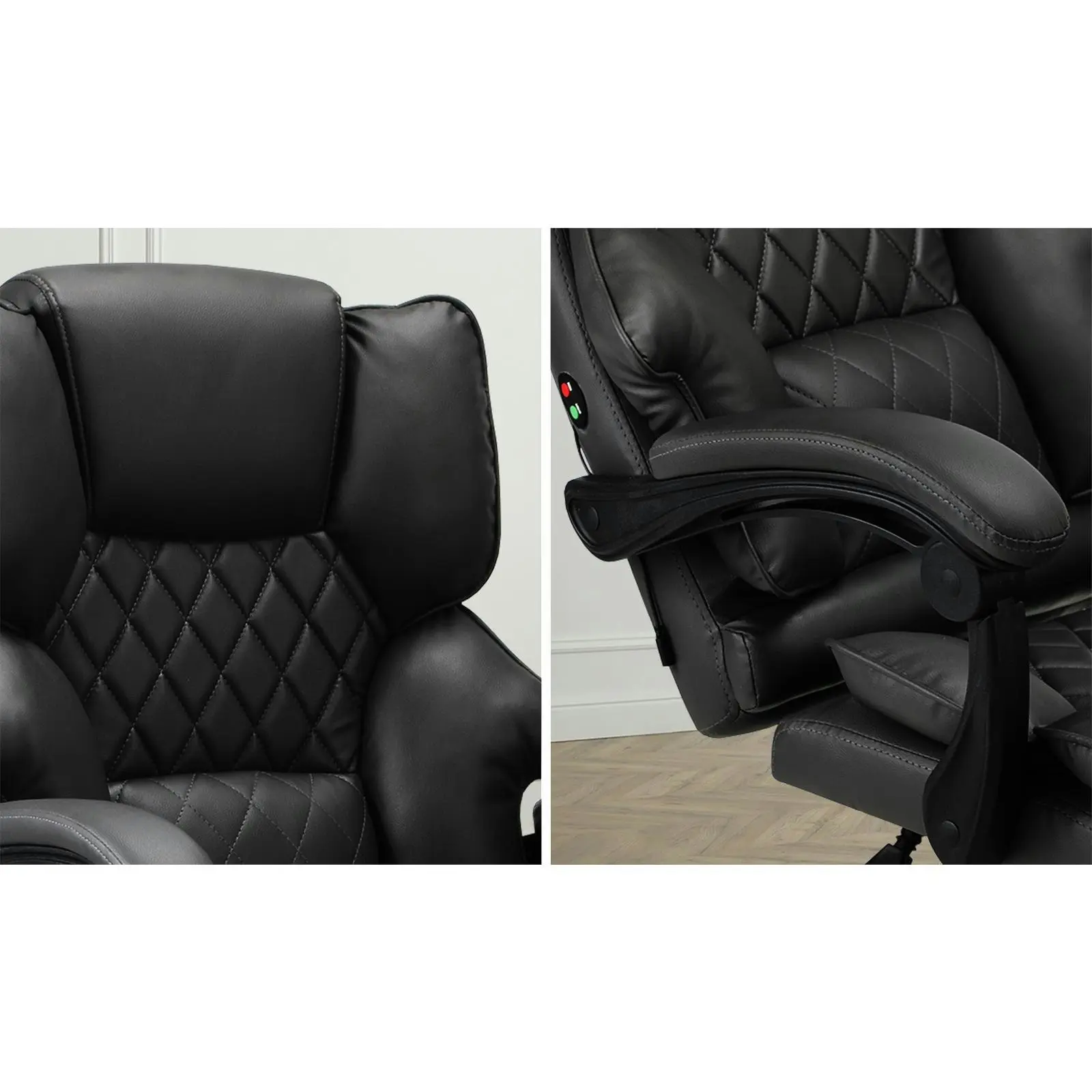 Oikiture Massage Office Chair Executive Computer Racer PU Leather Seat Recliner Black