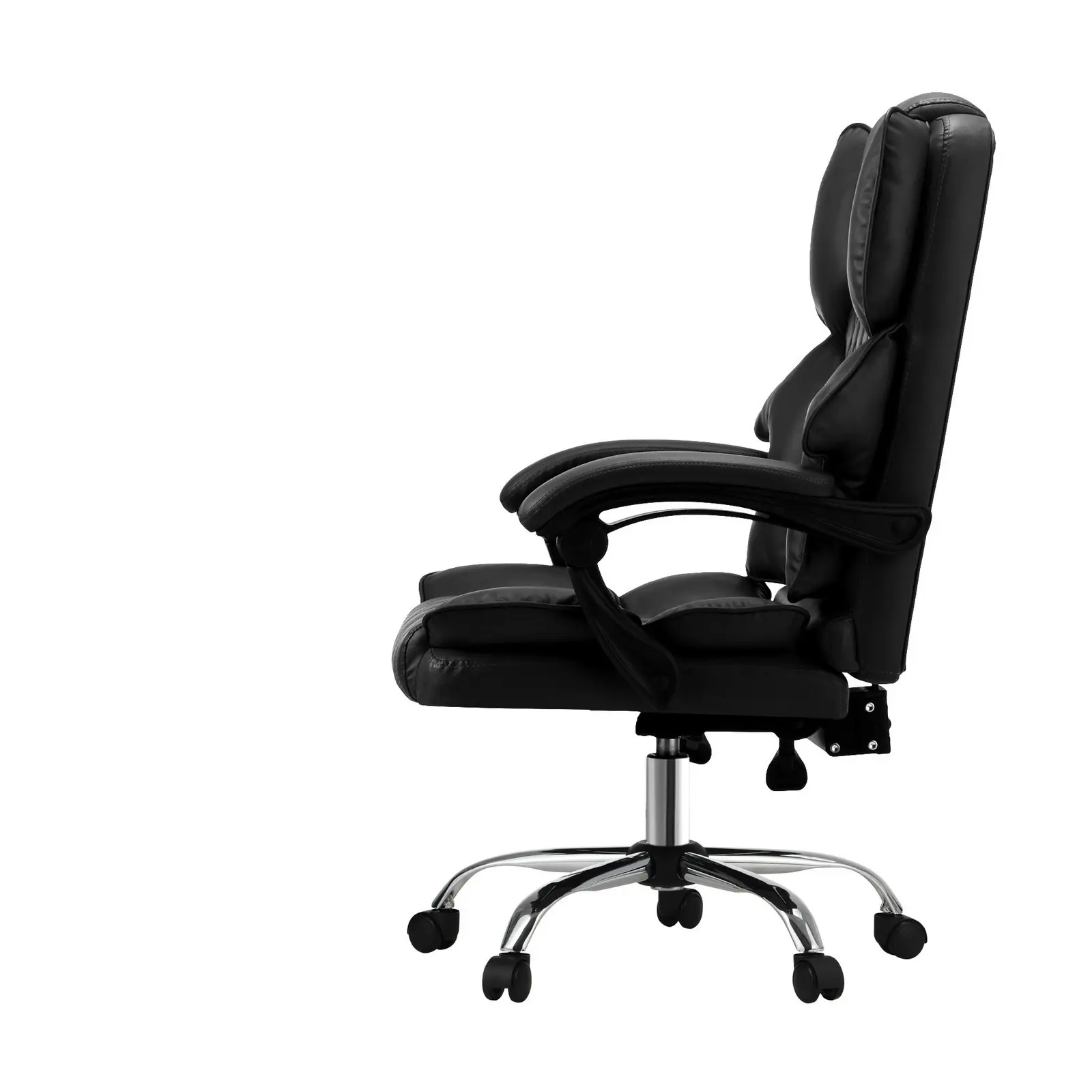 Oikiture Massage Office Chair Executive Computer Racer PU Leather Seat Recliner Black