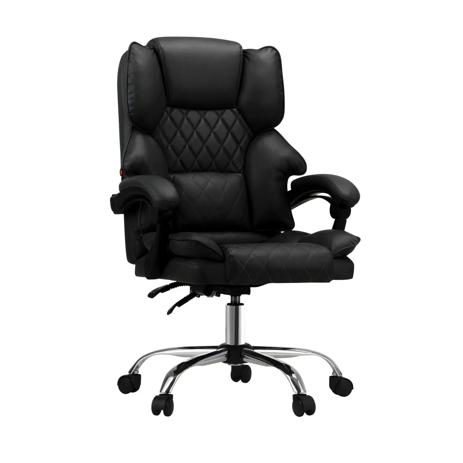 Oikiture Massage Office Chair Executive Computer Racer PU Leather Seat Recliner Black