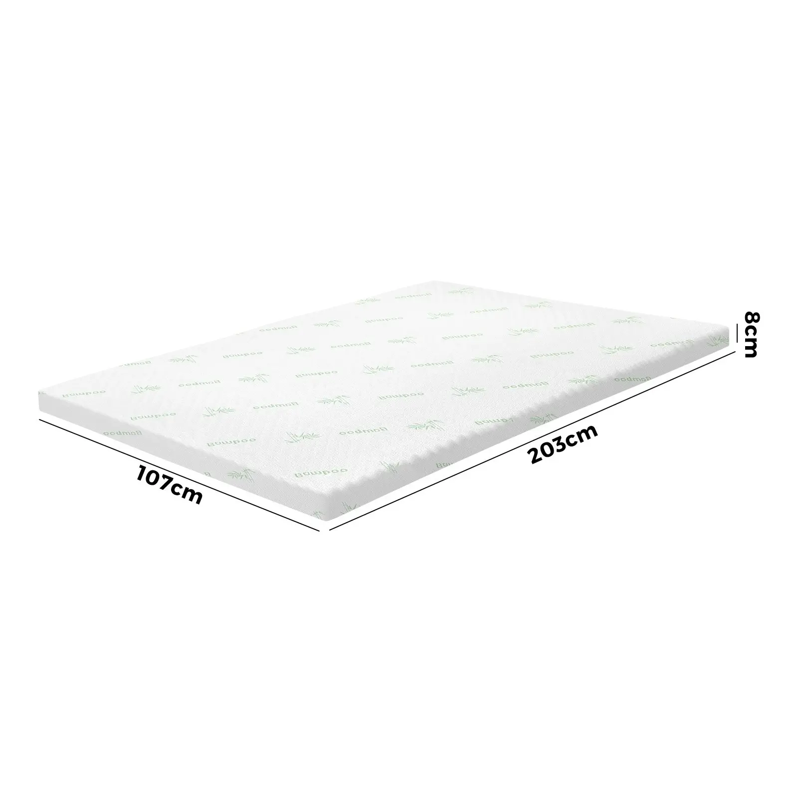 Bedra Memory Foam Mattress Topper Cool Gel Bamboo Cover 7-Zone 8CM King Single