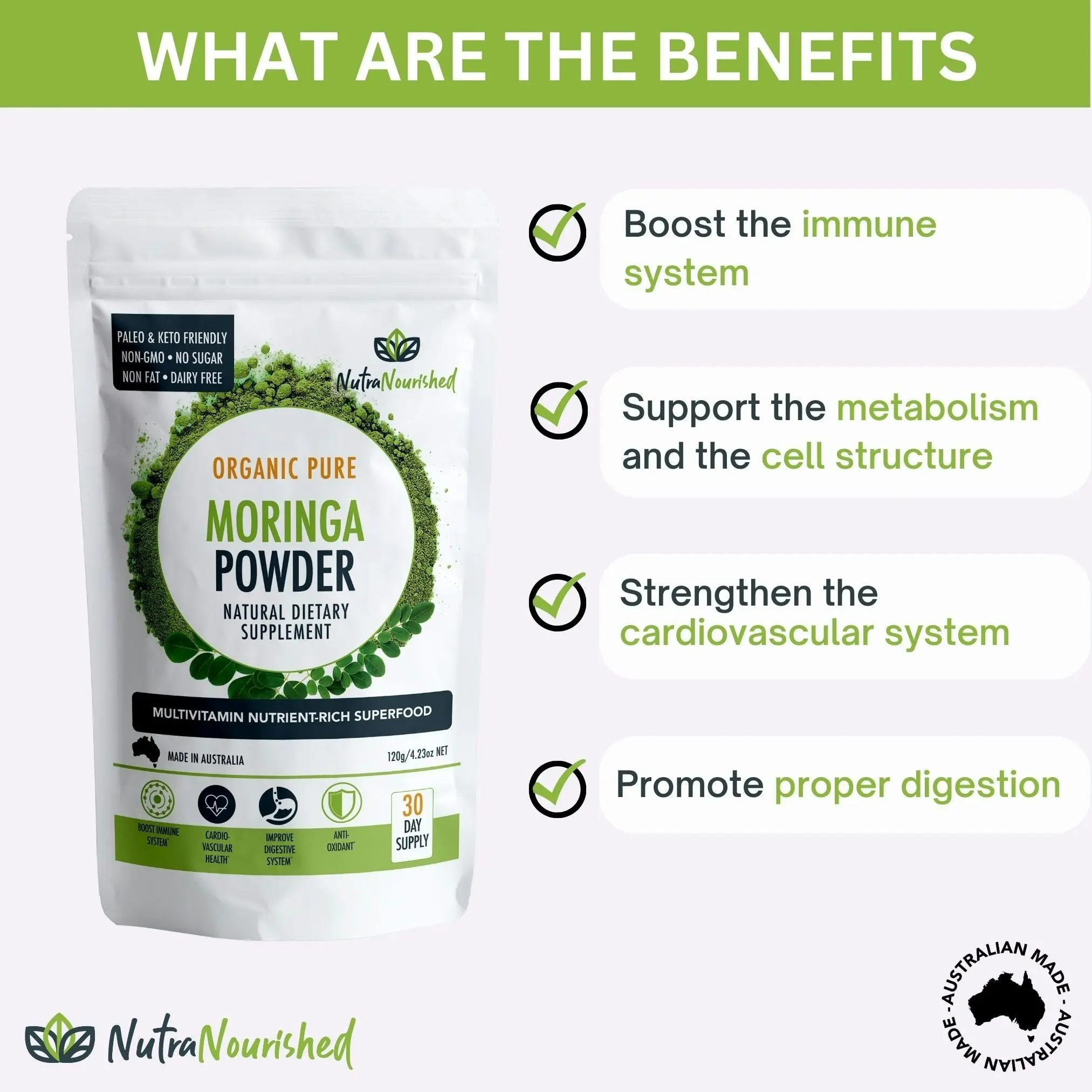 Organic Pure Moringa Leaf Powder