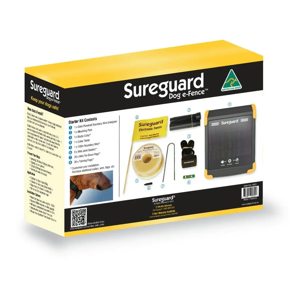 Sureguard Wireless Dog Electric Fence Solar Powered Starter Kit