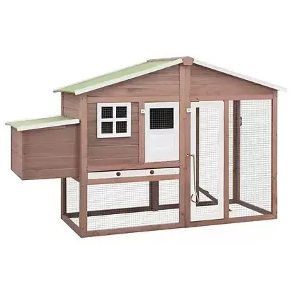 Solid Pinewood Chicken Coop with Nest Box