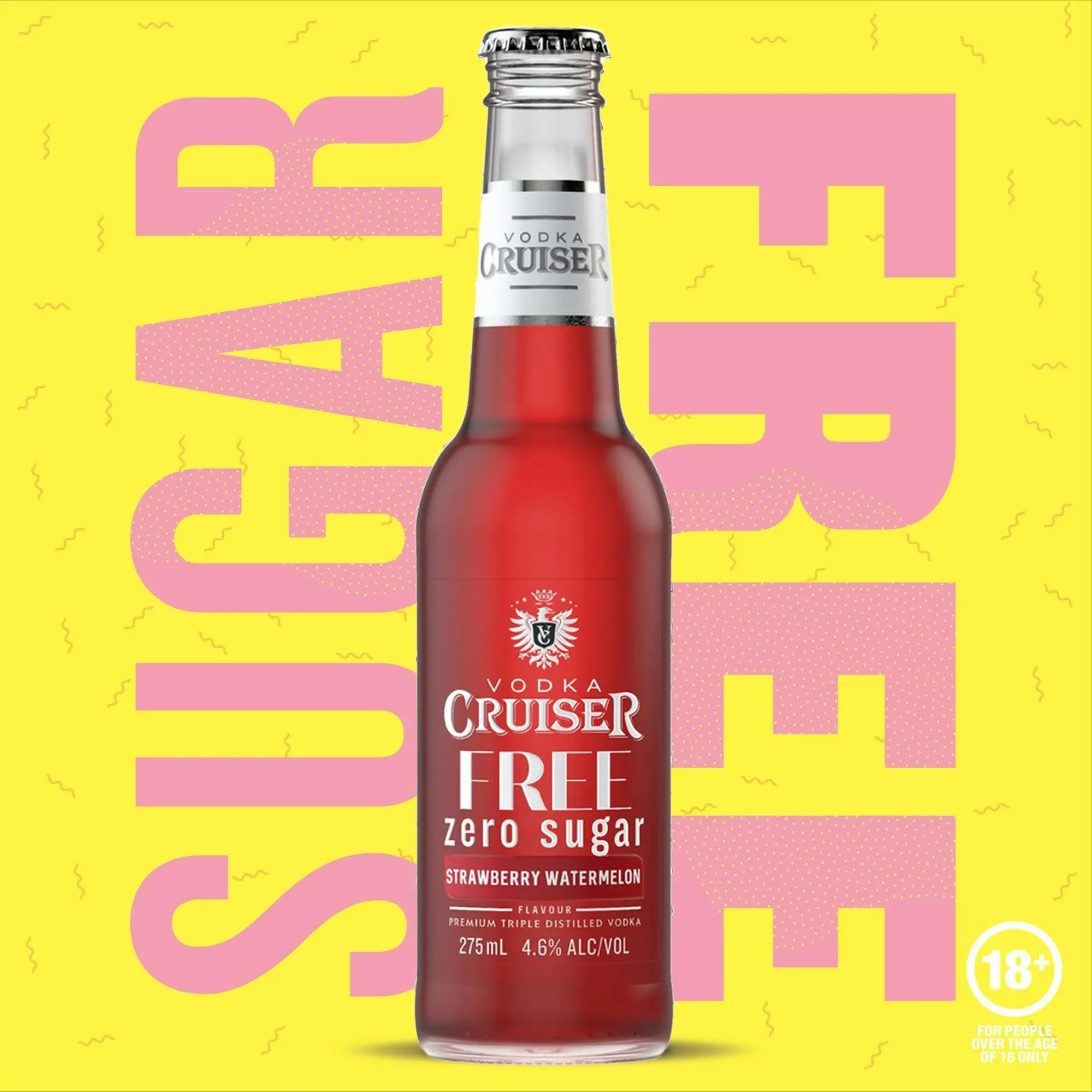 Vodka Cruiser Sugar Free Strawberry Watermelon 24 x 275ml Bottles