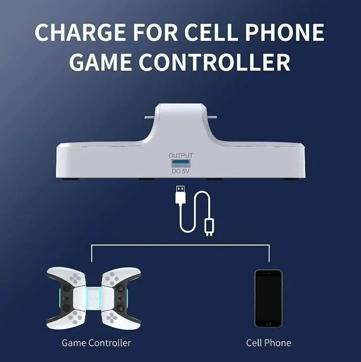 Dual Charger Compatible Charging Dock Station Stand Suit Sony PS5 Playstation 5 Controller