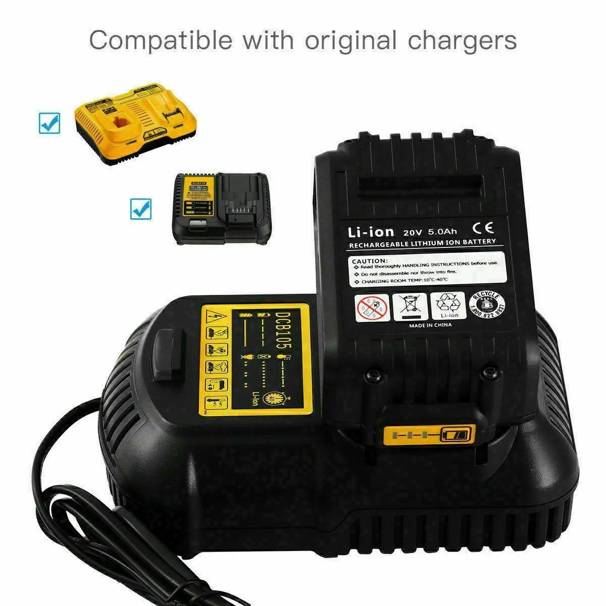 DeWalt 18V Compatible 10Ah Battery DCB184XE DCB182 XR DCB182-XE DCB180 DCB181