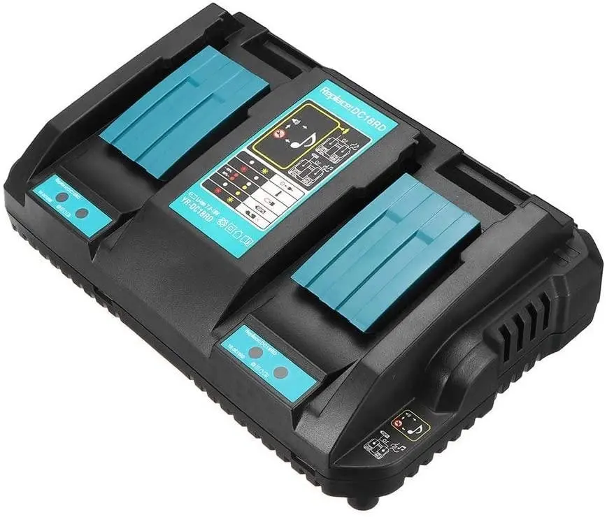 Makita 18V DC18RD Compatible Rapid Charger | Dual Port Lithium-Ion Battery Charger