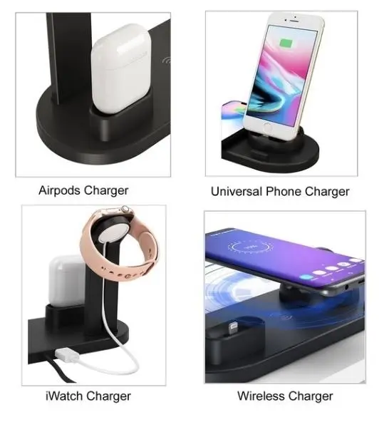 Wireless Fast Charger 4 in 1  | For iPhone Samsung AirPod Apple Watch