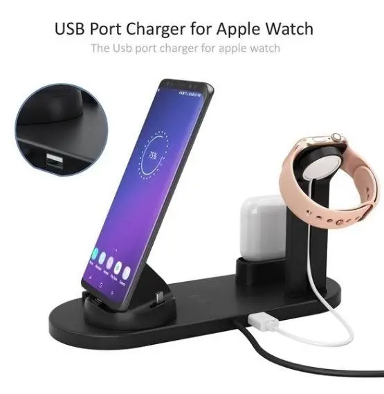 Wireless Fast Charger 4 in 1  | For iPhone Samsung AirPod Apple Watch