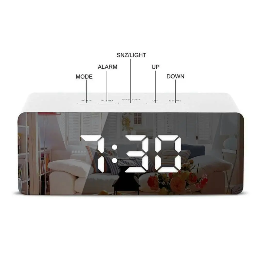 Digital Clock LED Display Desk Table Temperature Alarm Time Modern Home Decor