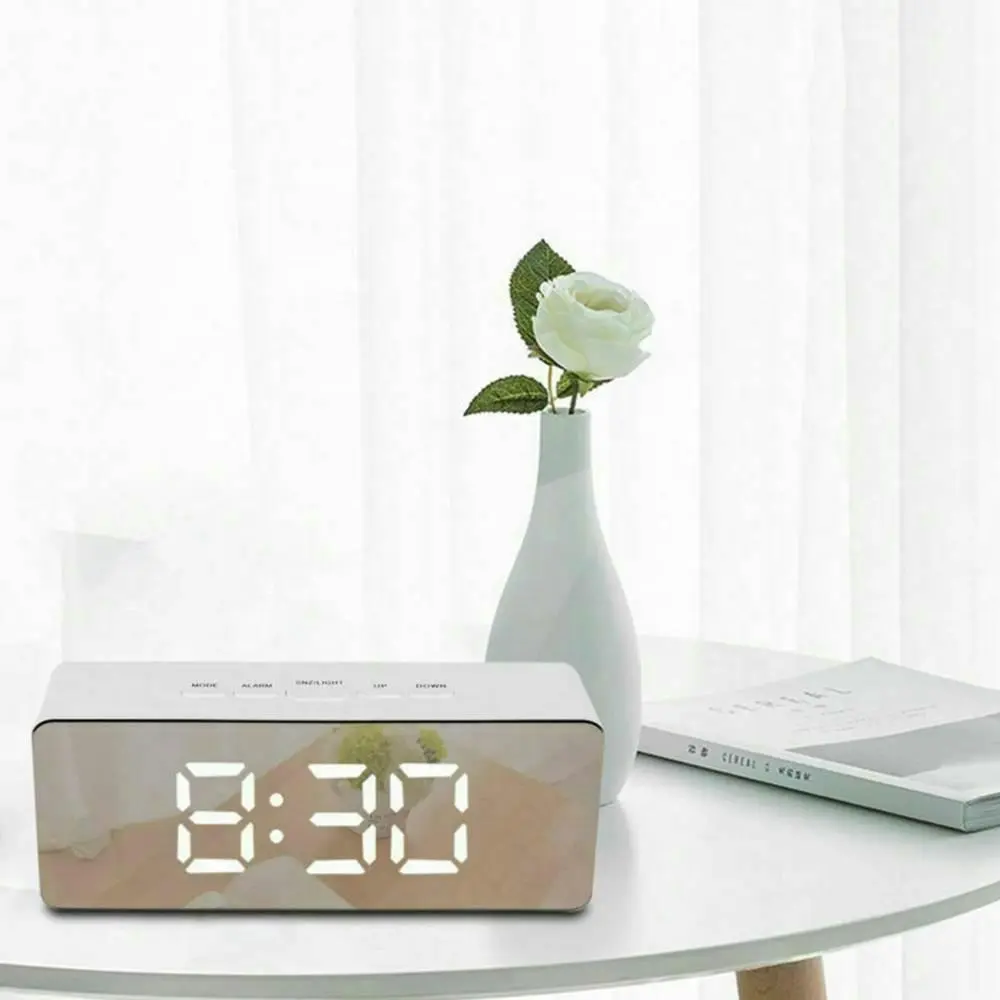 Digital Clock LED Display Desk Table Temperature Alarm Time Modern Home Decor