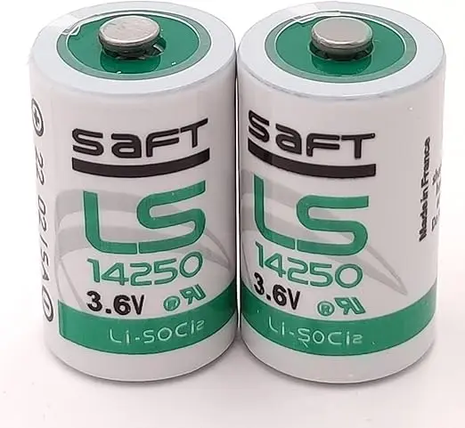 2 Pack | Saft LS14250 ER14250 3.6V Lithium Battery 1/2AA R6 Li-SOCl2 nipple top battery