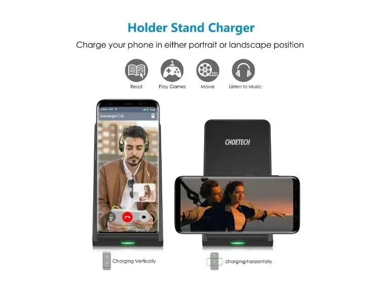 Choetech T524-S QI Fast Wireless Charger Stand Reliable Quality Durable In Use