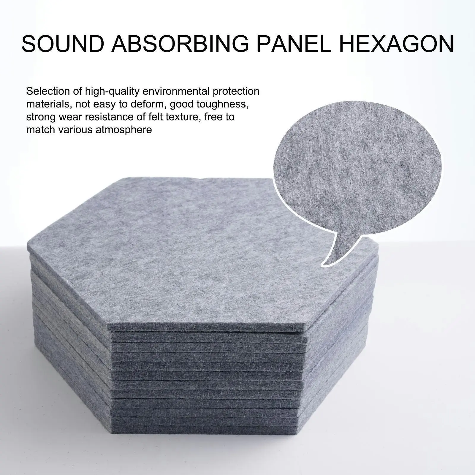 24PCS Hexagon Acoustic Foam Panels Sound Absorbing Wall Proof Noises Tiles I2M9