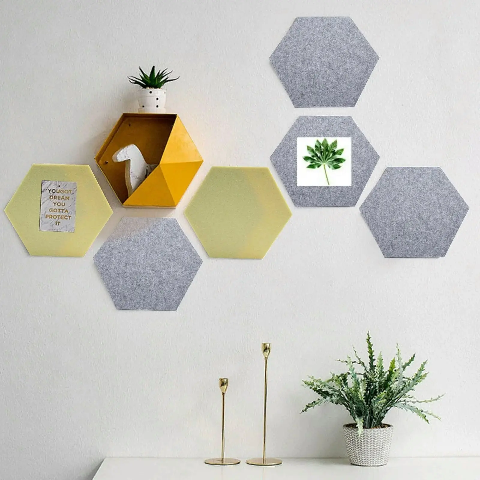 24PCS Hexagon Acoustic Foam Panels Sound Absorbing Wall Proof Noises Tiles I2M9