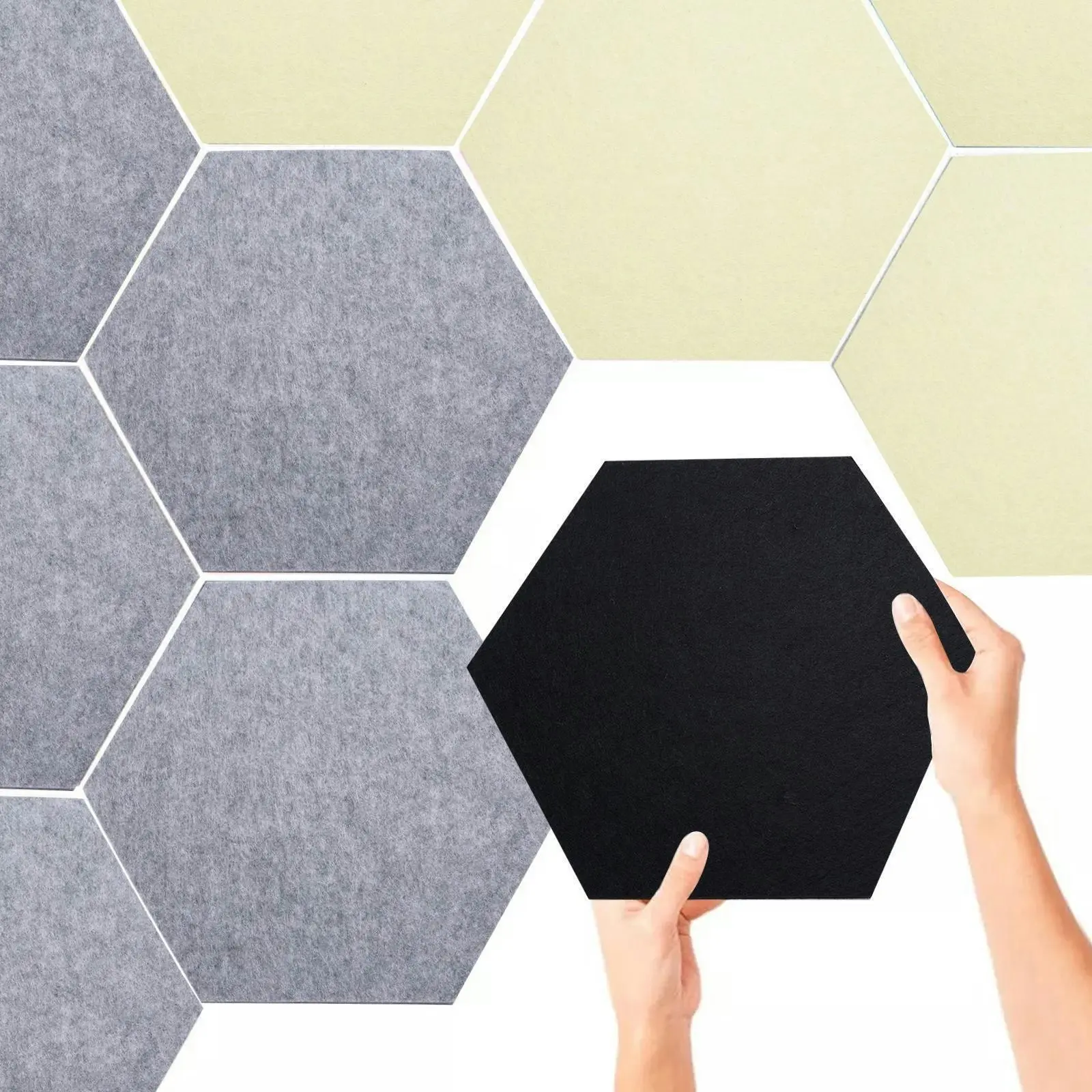 24PCS Hexagon Acoustic Foam Panels Sound Absorbing Wall Proof Noises Tiles I2M9